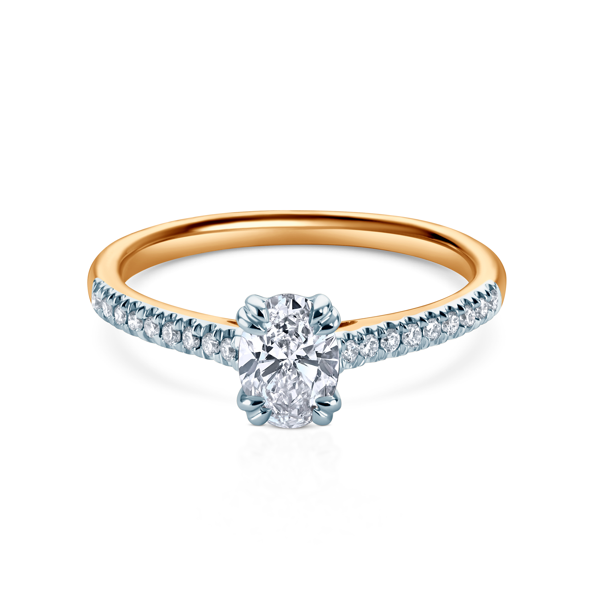 Pierścionek zaręczynowy SAVICKI: dwukolorowe złoto, diament laboratoryjny