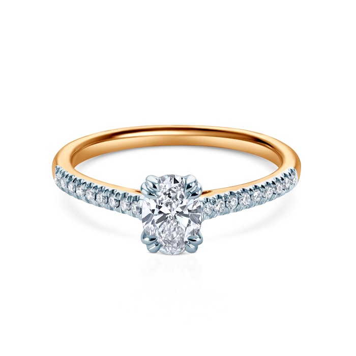 Pierścionek zaręczynowy SAVICKI: dwukolorowe złoto, diament laboratoryjny