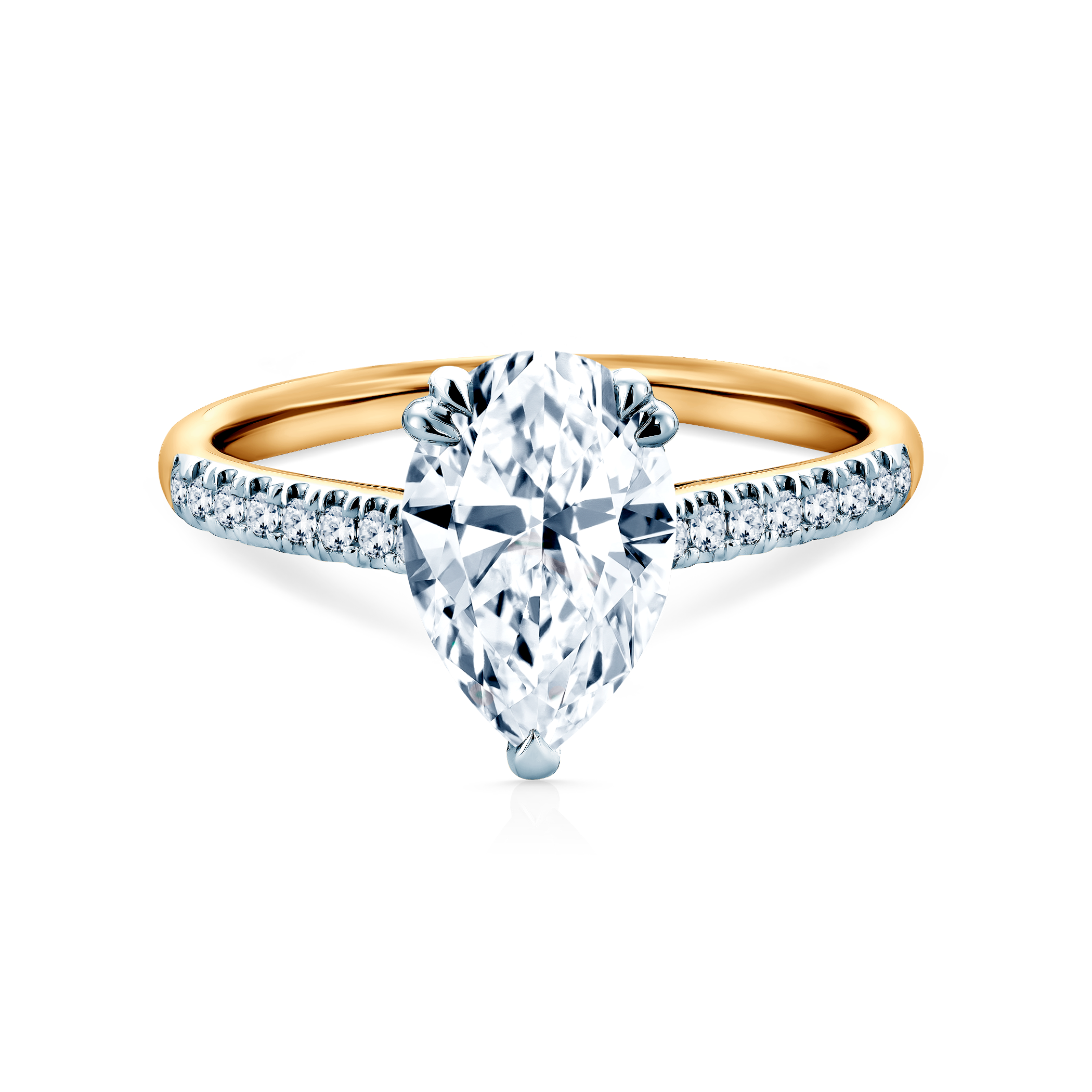 Pierścionek zaręczynowy SAVICKI: dwukolorowe złoto, diament laboratoryjny