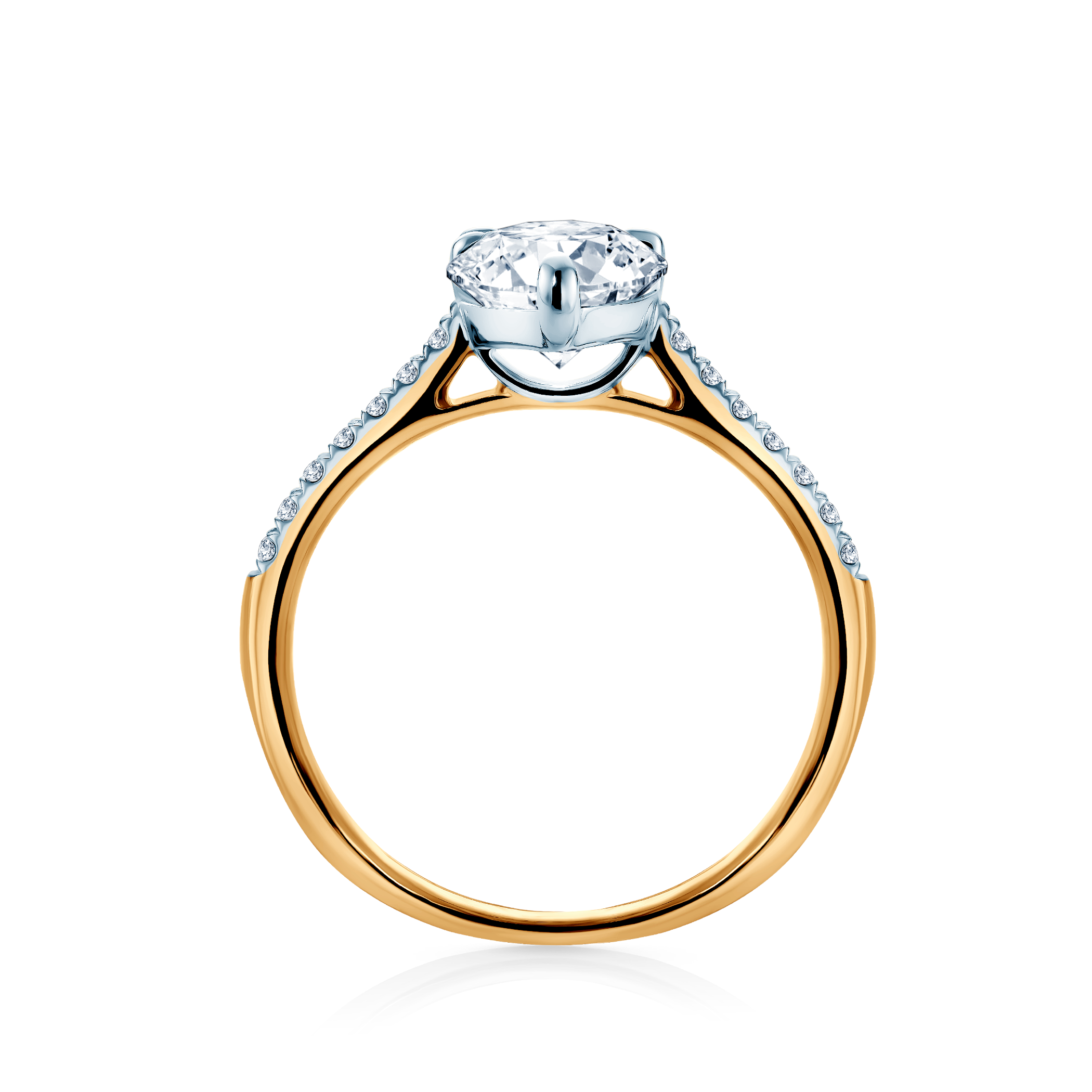 Verlobungsring SAVICKI: zweifarbiges Gold, Labordiamant