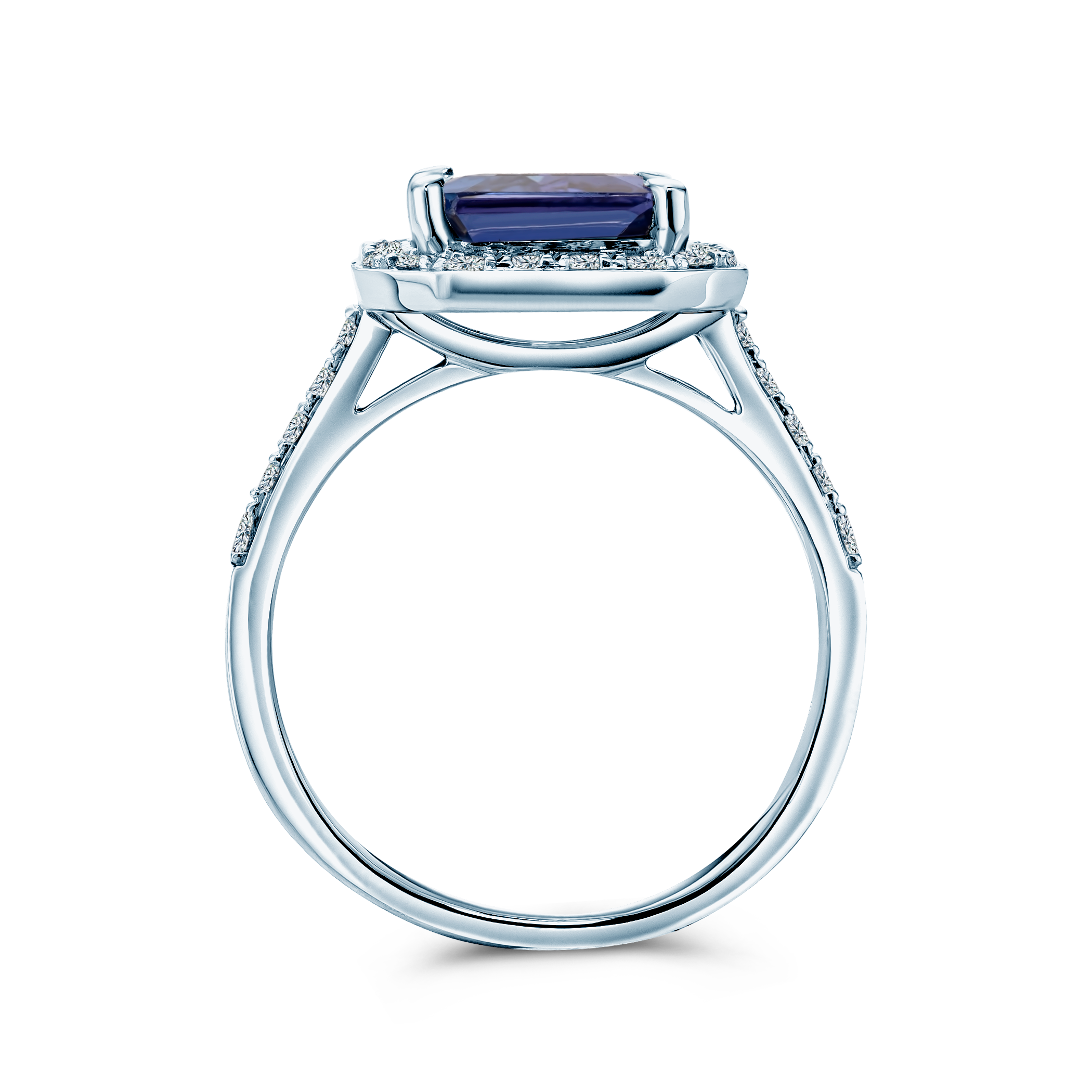 Pierścionek zaręczynowy SAVICKI: białe złoto, tanzanit, diamenty - 3