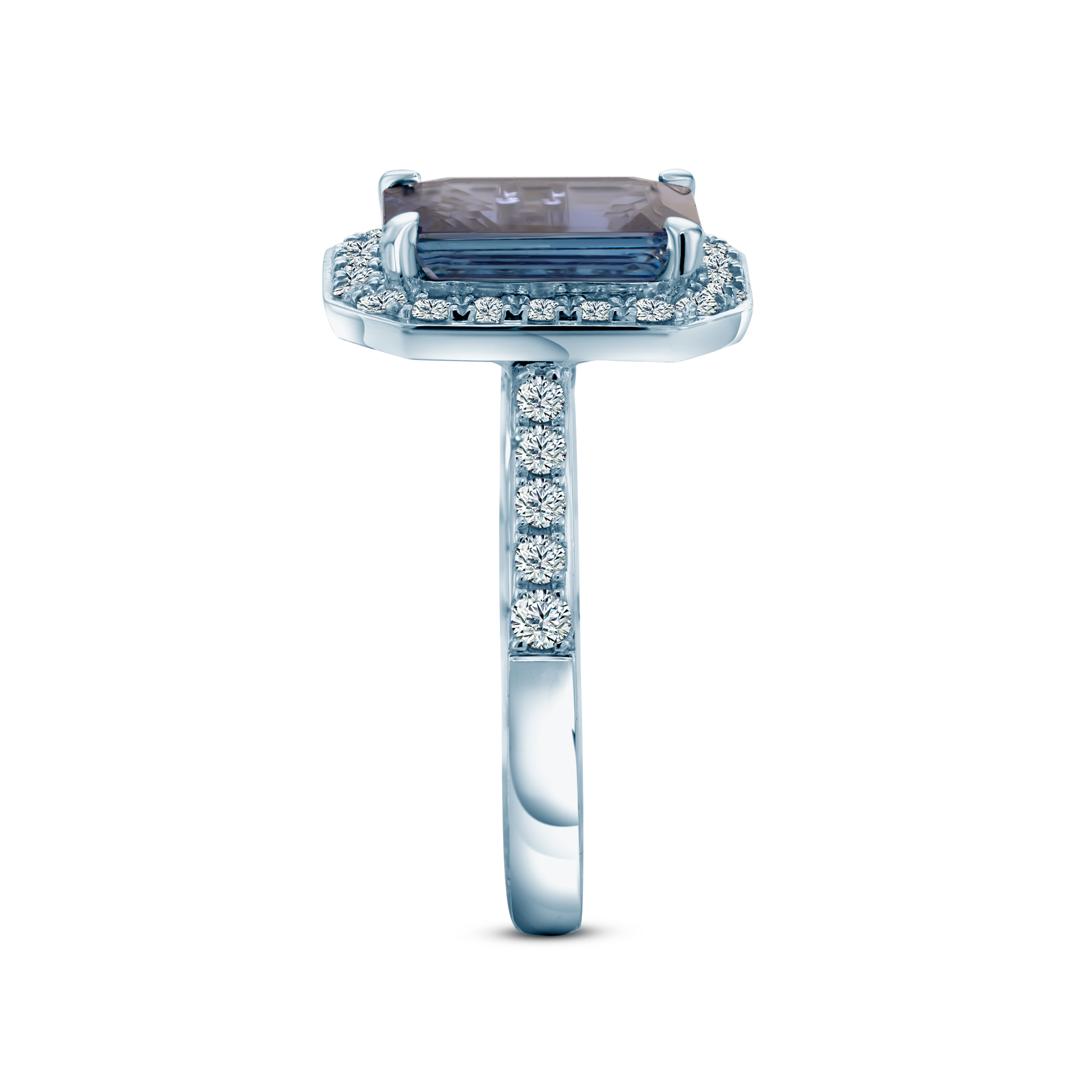 Pierścionek zaręczynowy SAVICKI: białe złoto, tanzanit, diamenty - 5