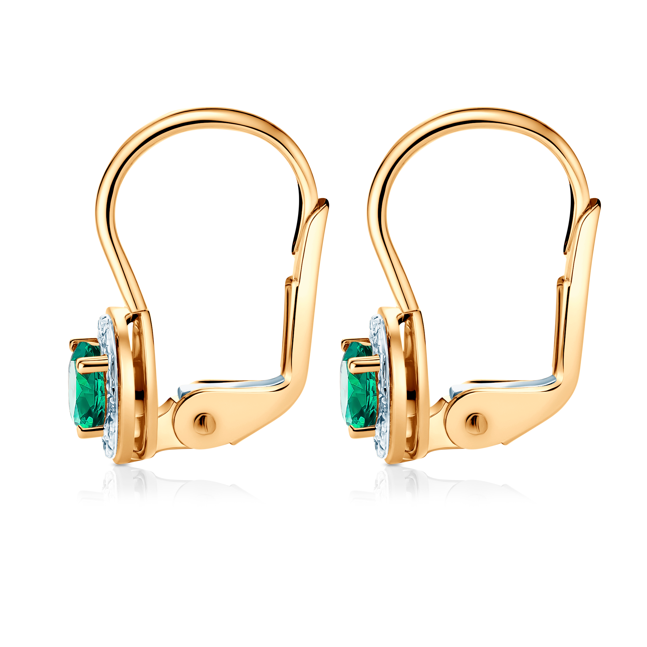 Kolczyki Savicki: dwukolorowe złoto, szmaragdy, diamenty