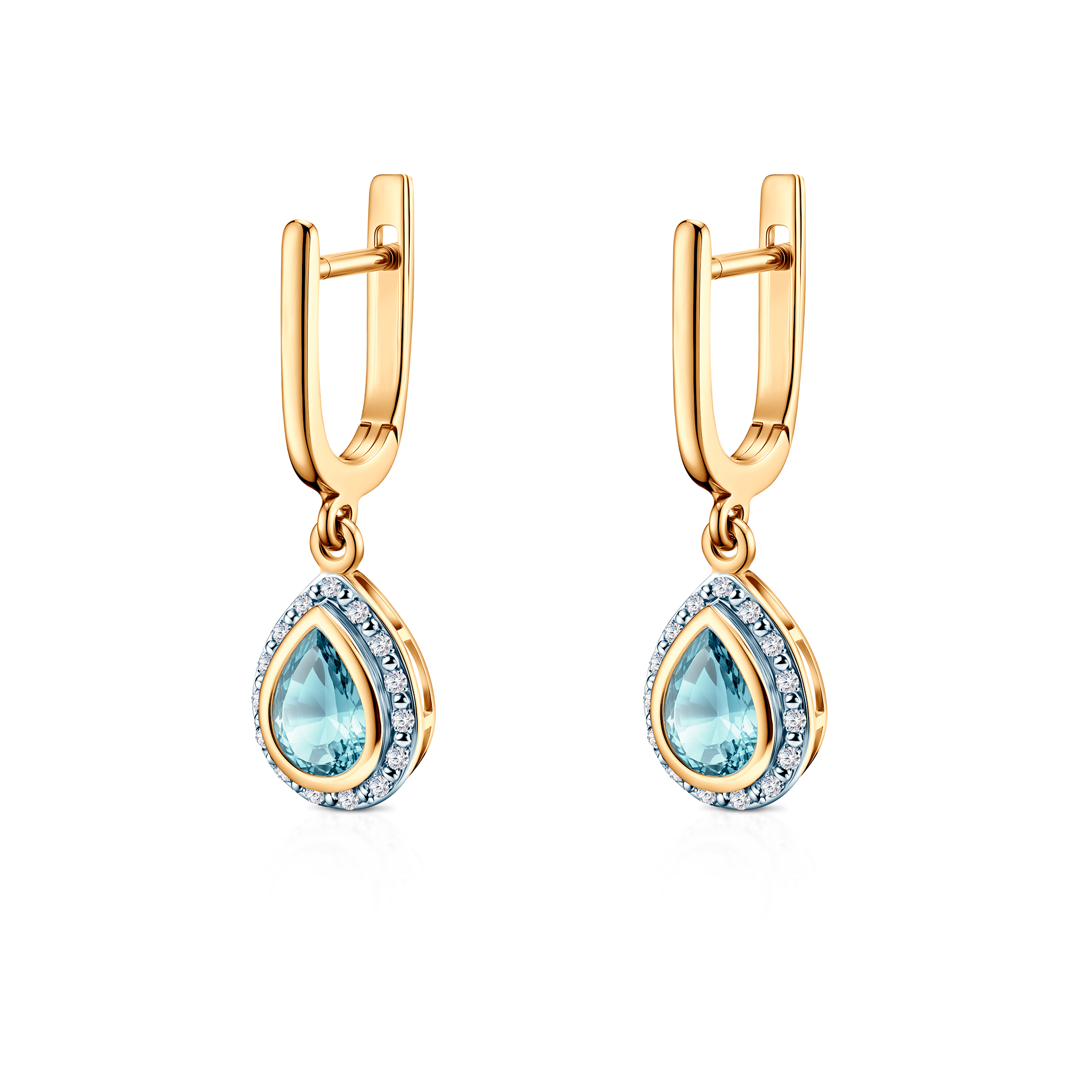 Ohrringe Savicki: zweifarbiges Gold, Topase, Diamanten - 4