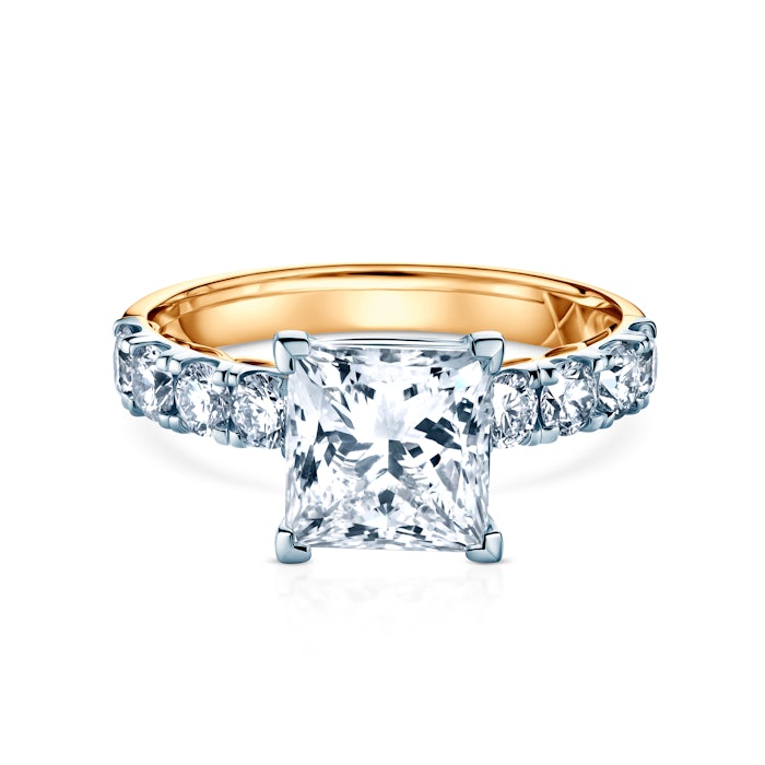 Pierścionek zaręczynowy SAVICKI: dwukolorowe złoto, diamenty laboratoryjne