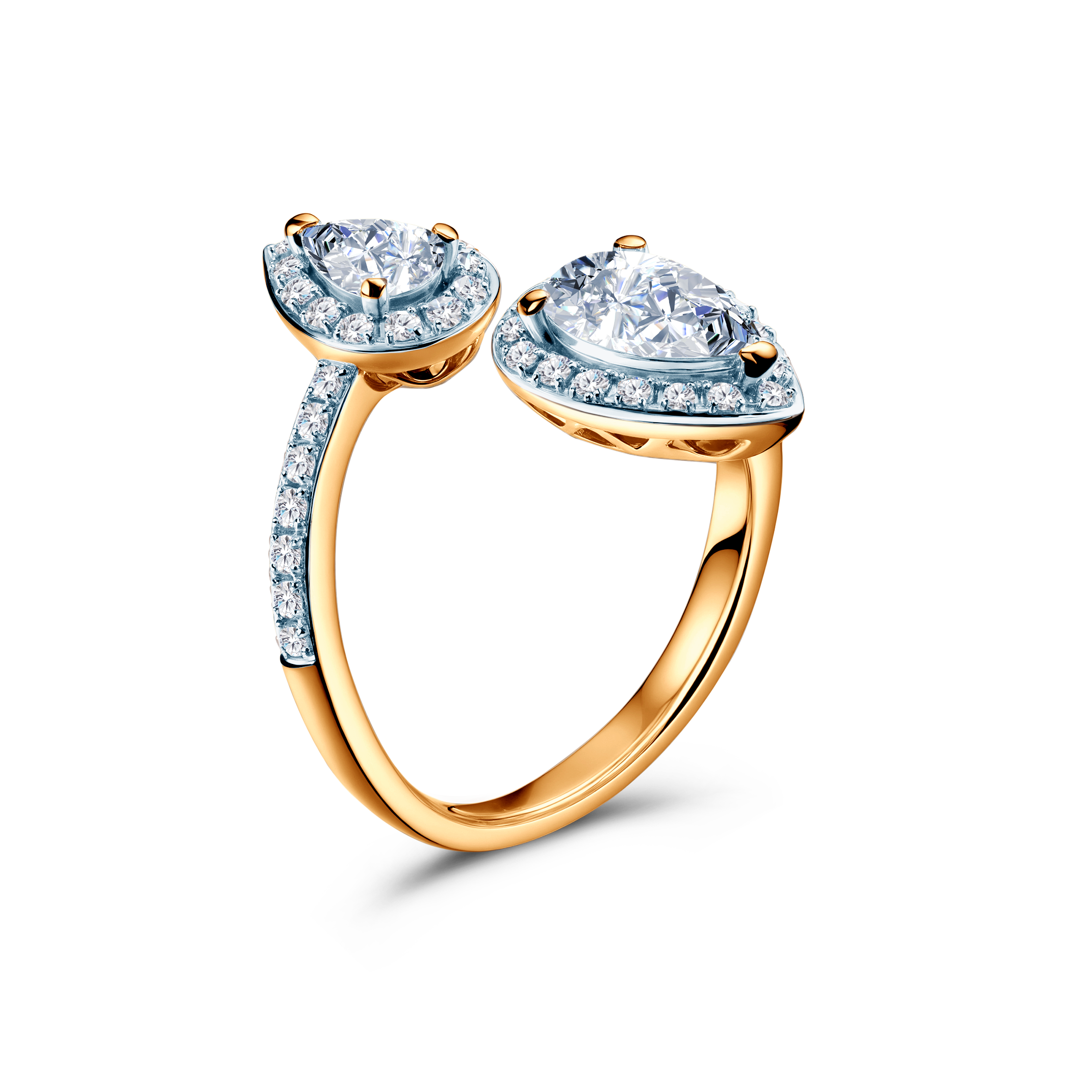 Pierścionek zaręczynowy SAVICKI: dwukolorowe złoto, diamenty laboratoryjne - 3