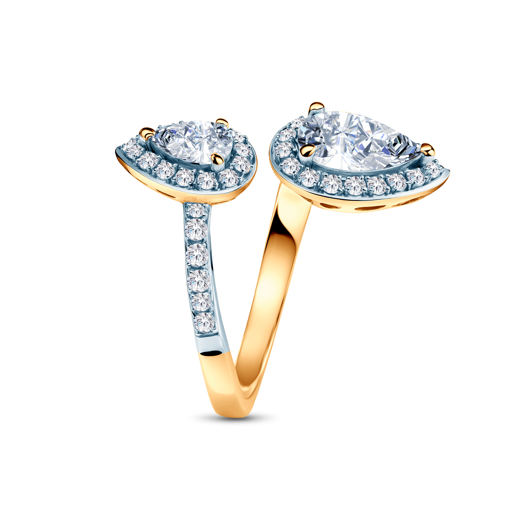 Pierścionek zaręczynowy SAVICKI: dwukolorowe złoto, diamenty laboratoryjne - 4