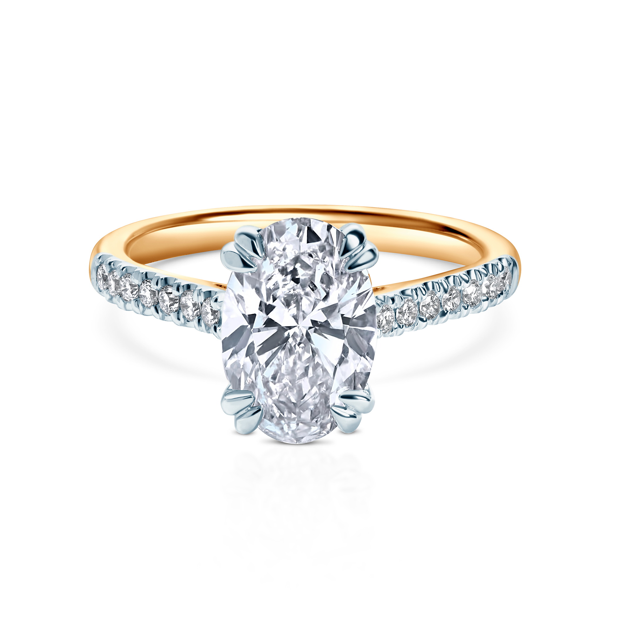 Pierścionek zaręczynowy SAVICKI: dwukolorowe złoto, diament laboratoryjny