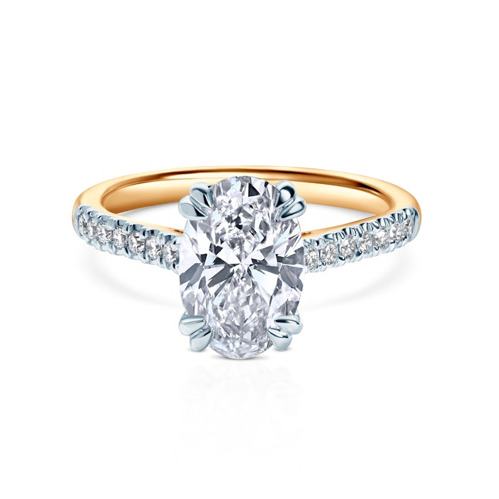 Pierścionek zaręczynowy SAVICKI: dwukolorowe złoto, diament laboratoryjny