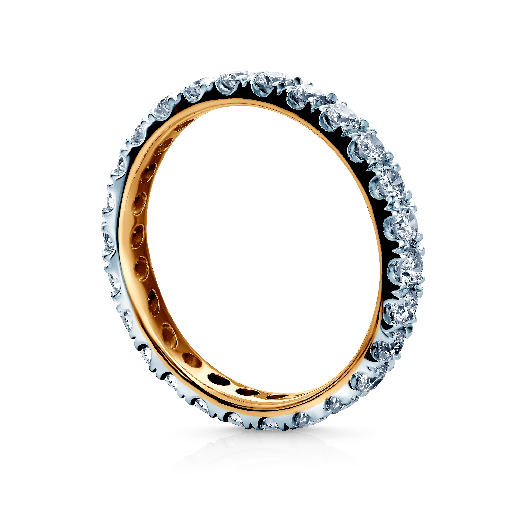 Verlobungsring SAVICKI: zweifarbiges Gold, Labordiamanten