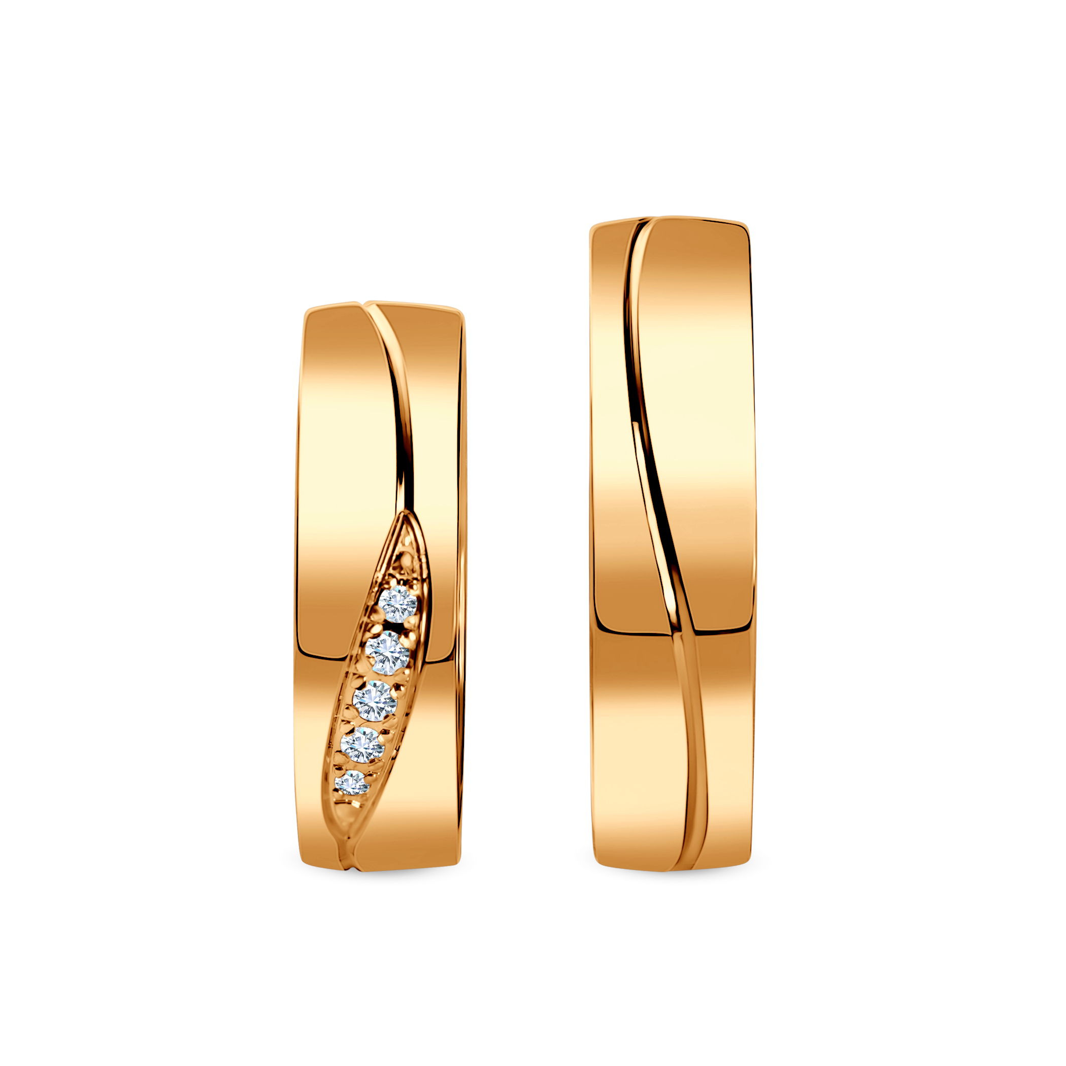 Obrączki ślubne: żółte złoto, półokrągłe, 5,5 mm