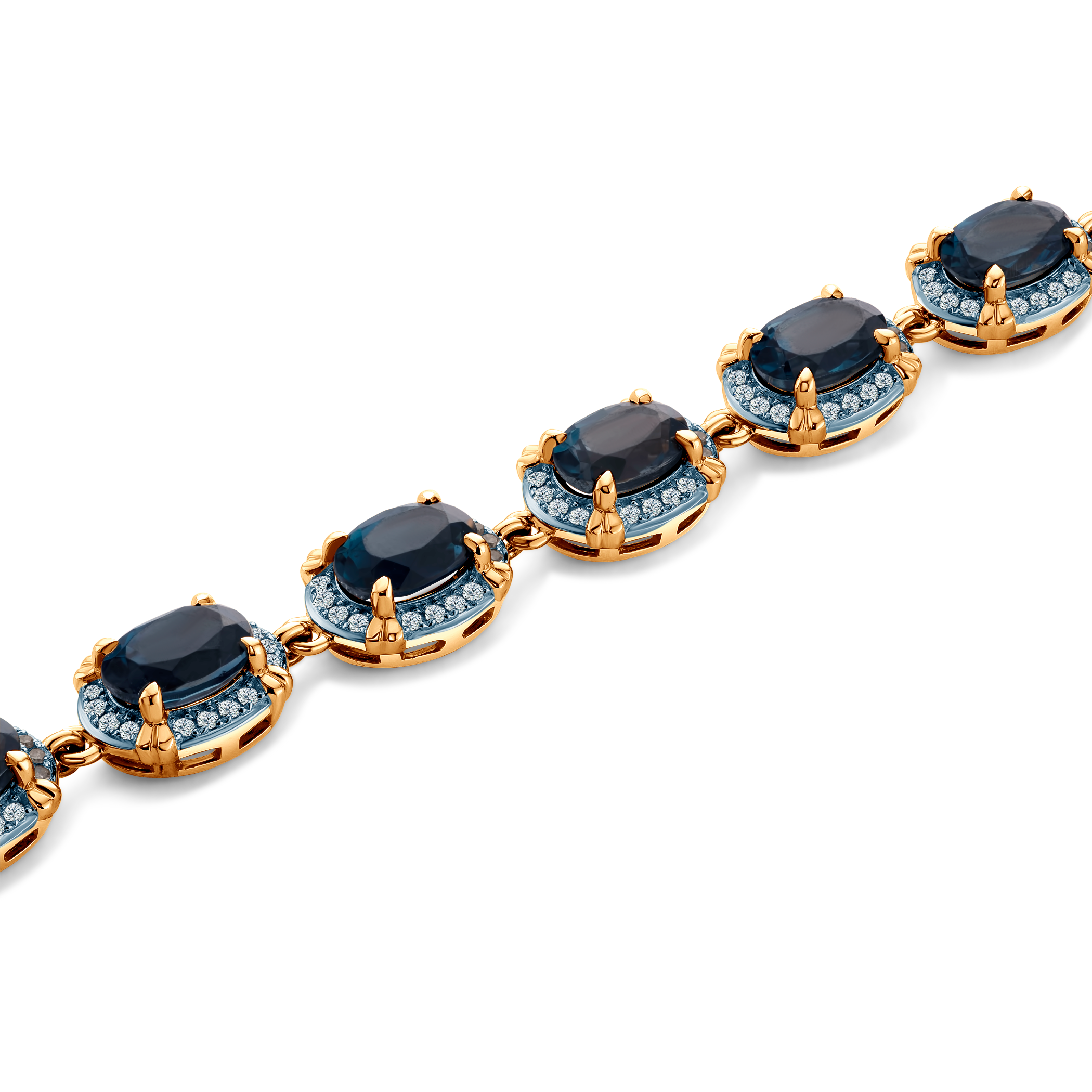 Armband Savicki: zweifarbiges Gold, Topase, Diamanten