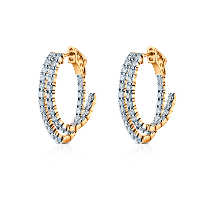 Kolczyki Savicki: dwukolorowe złoto, diamenty laboratoryjne