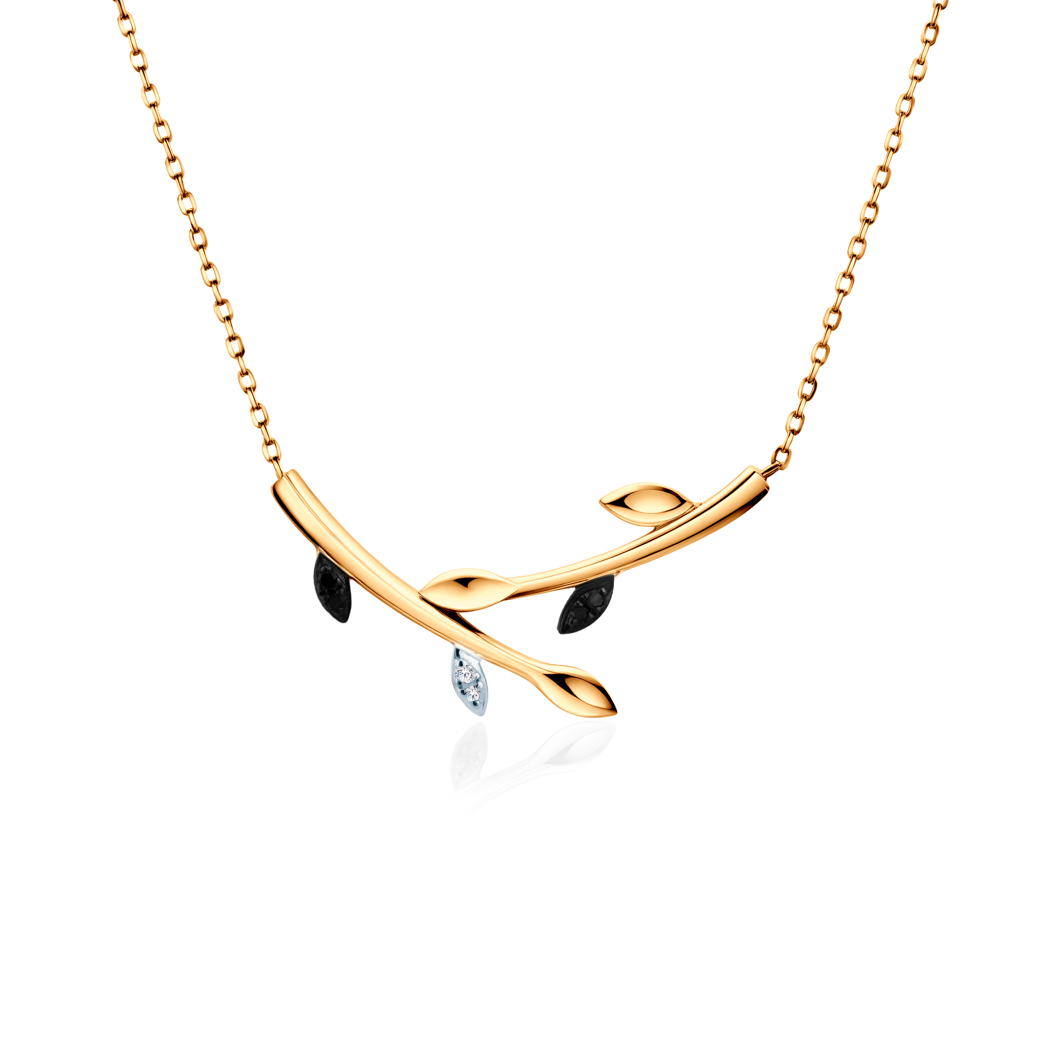 Naszyjnik Savicki: dwukolorowe złoto, czarne diamenty, diamenty
