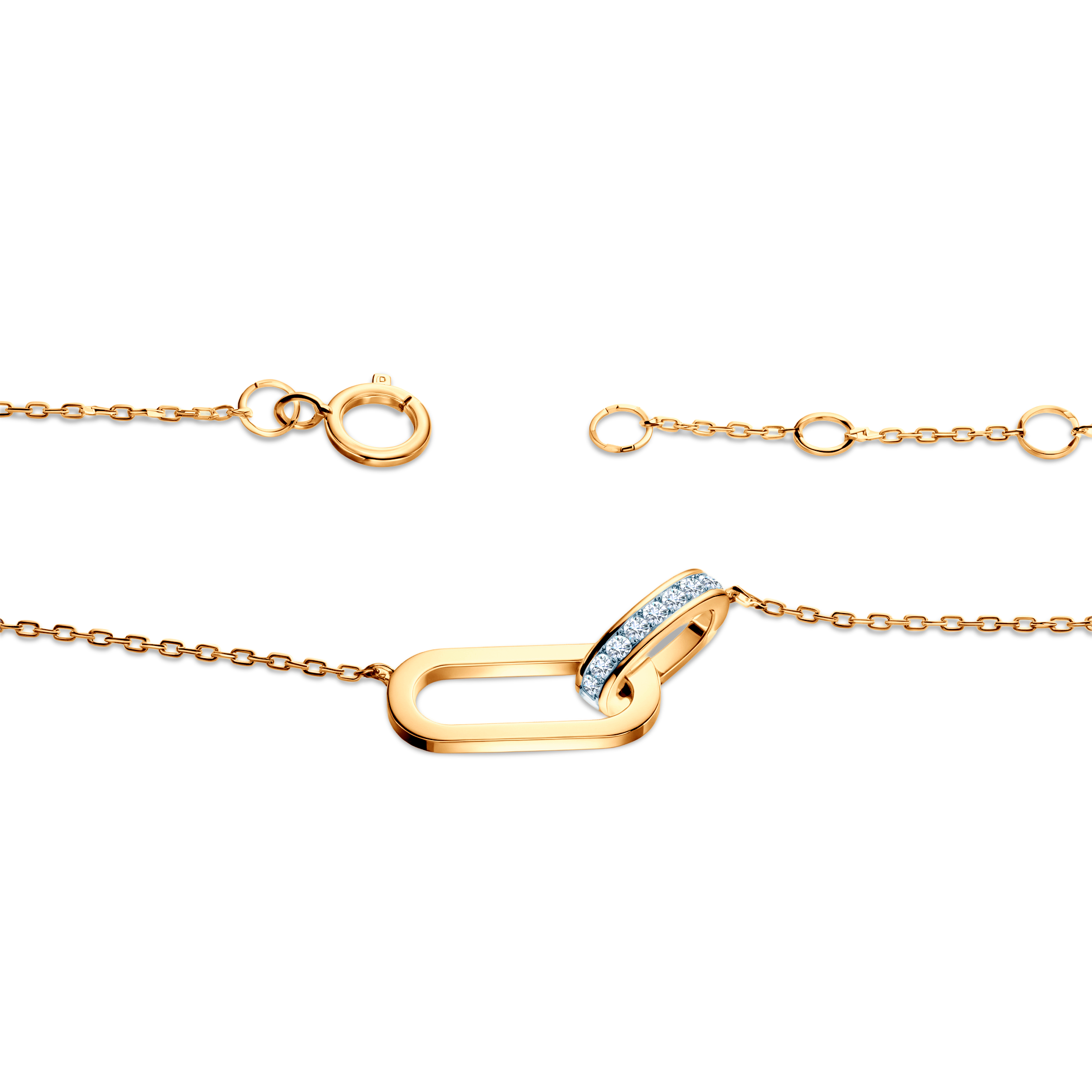 Kette Savicki: zweifarbiges Gold, Diamanten