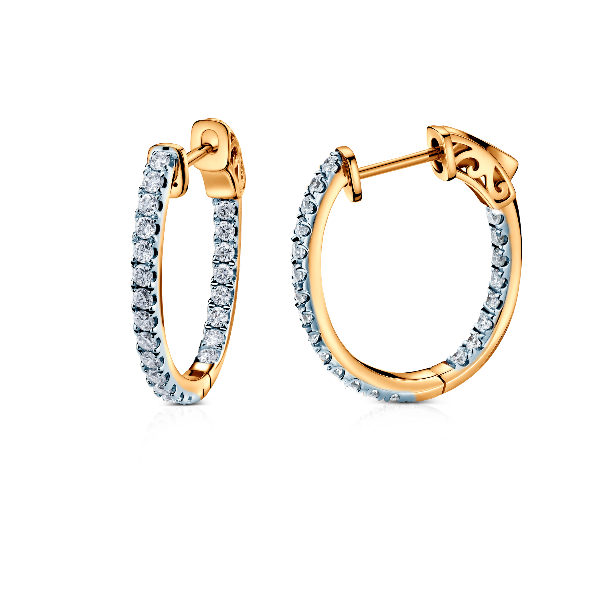 Kolczyki Savicki: dwukolorowe złoto, diamenty laboratoryjne - 3