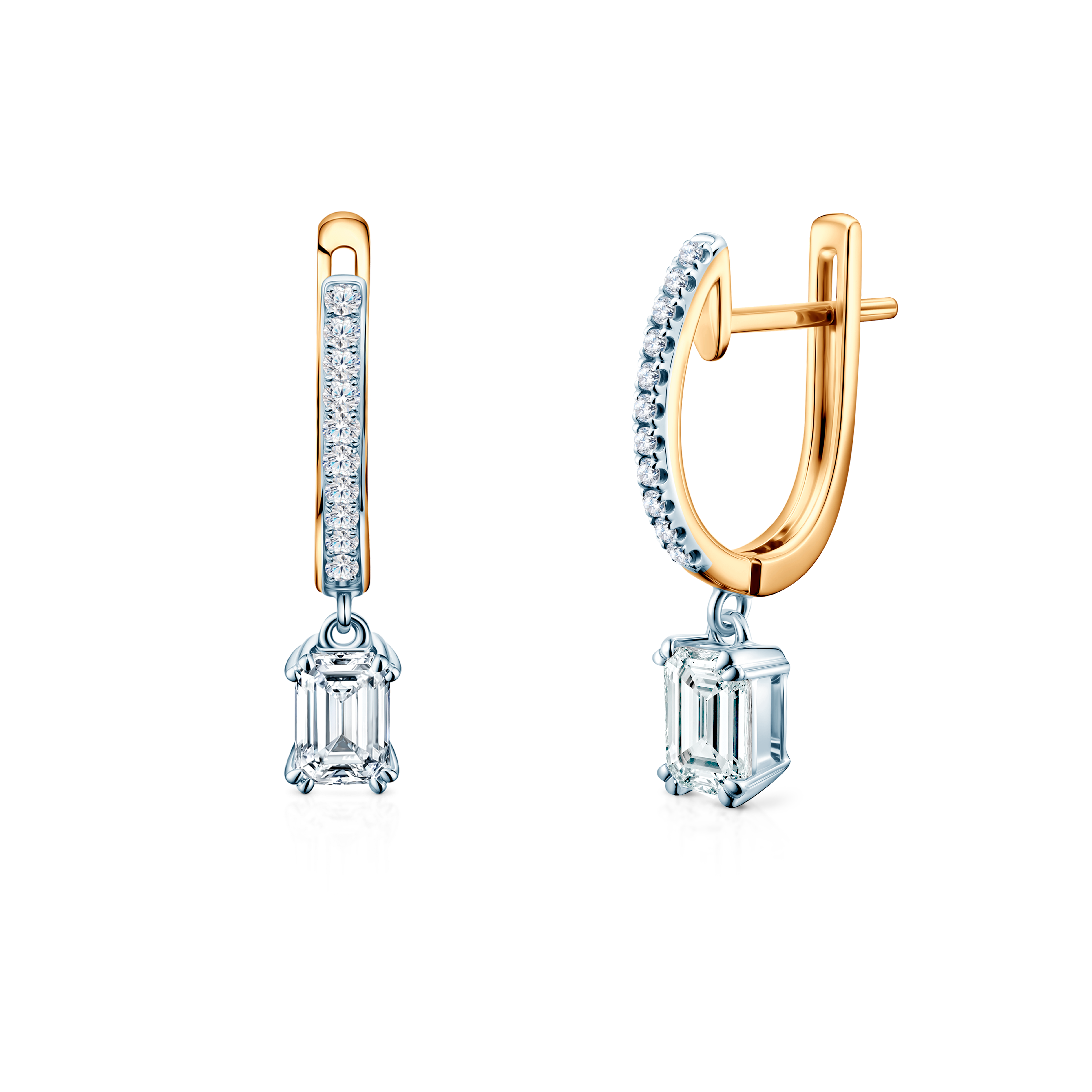 Ohrringe Savicki: zweifarbiges Gold, Labordiamanten