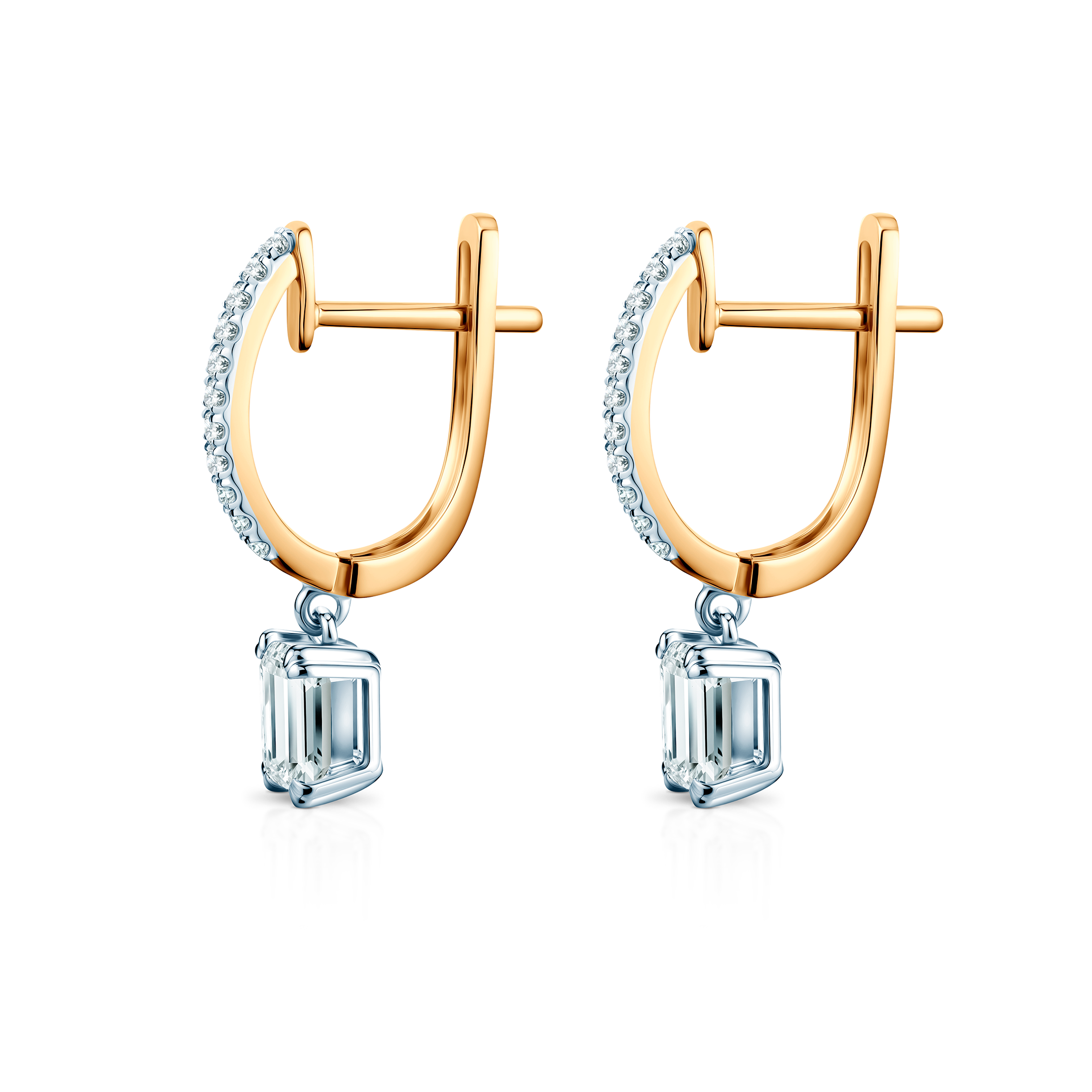 Ohrringe Savicki: zweifarbiges Gold, Labordiamanten