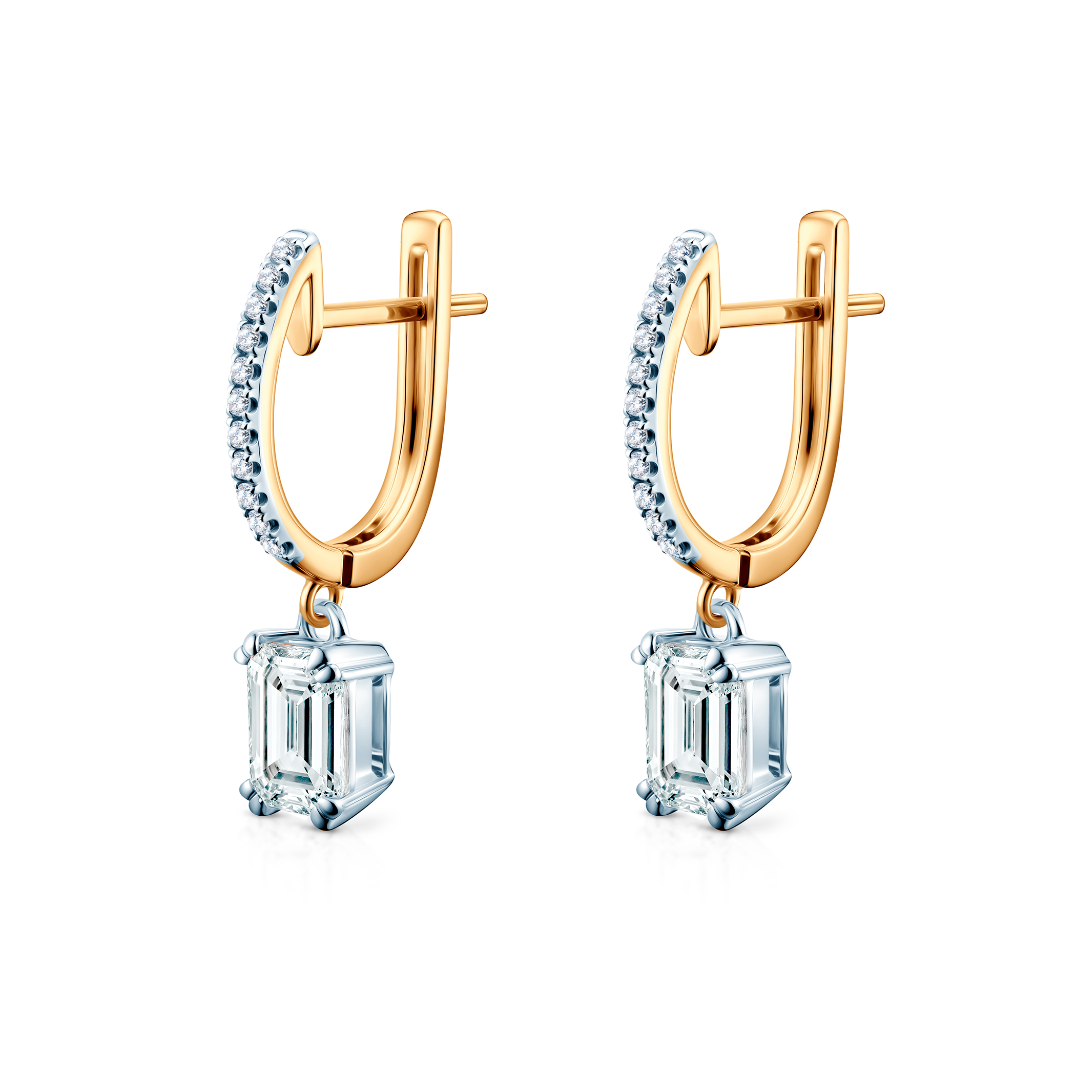 Ohrringe Savicki: zweifarbiges Gold, Labordiamanten