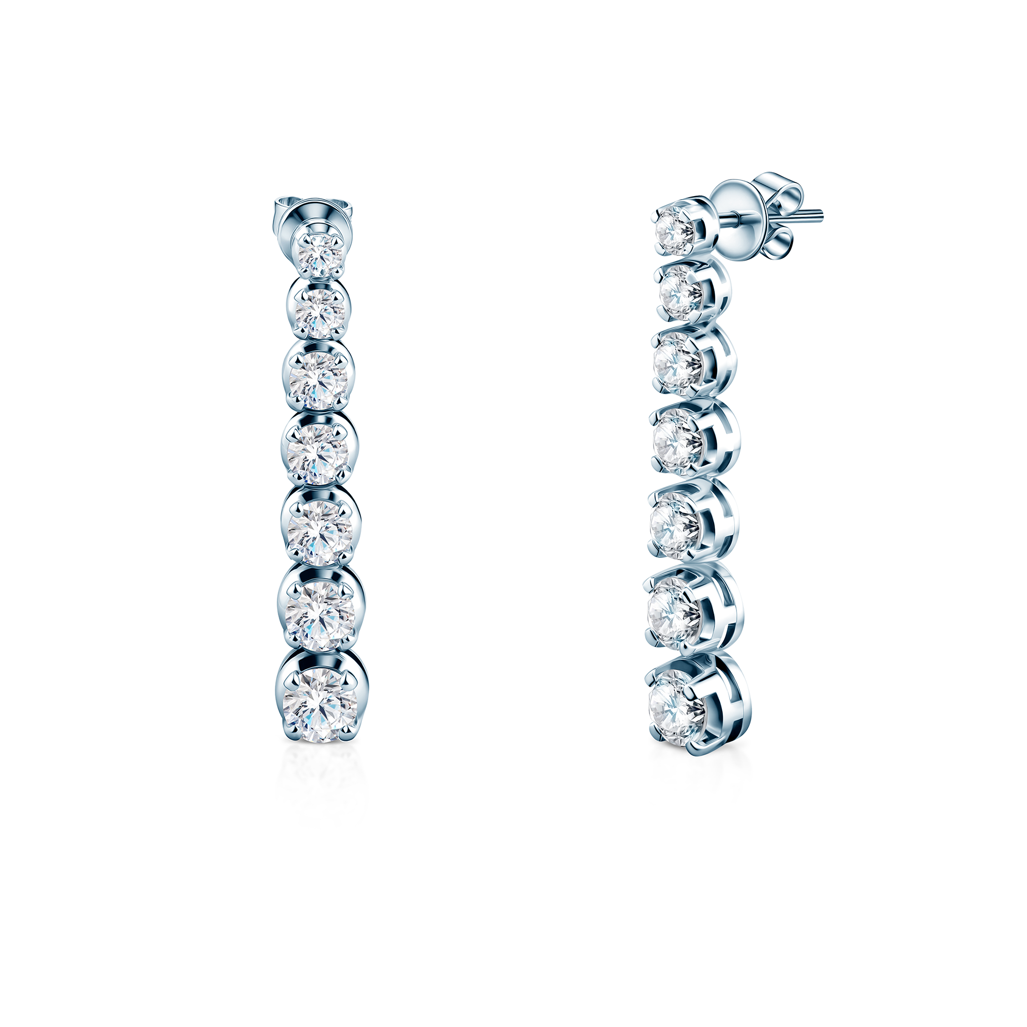 Kolczyki Savicki: białe złoto, diamenty laboratoryjne - 3