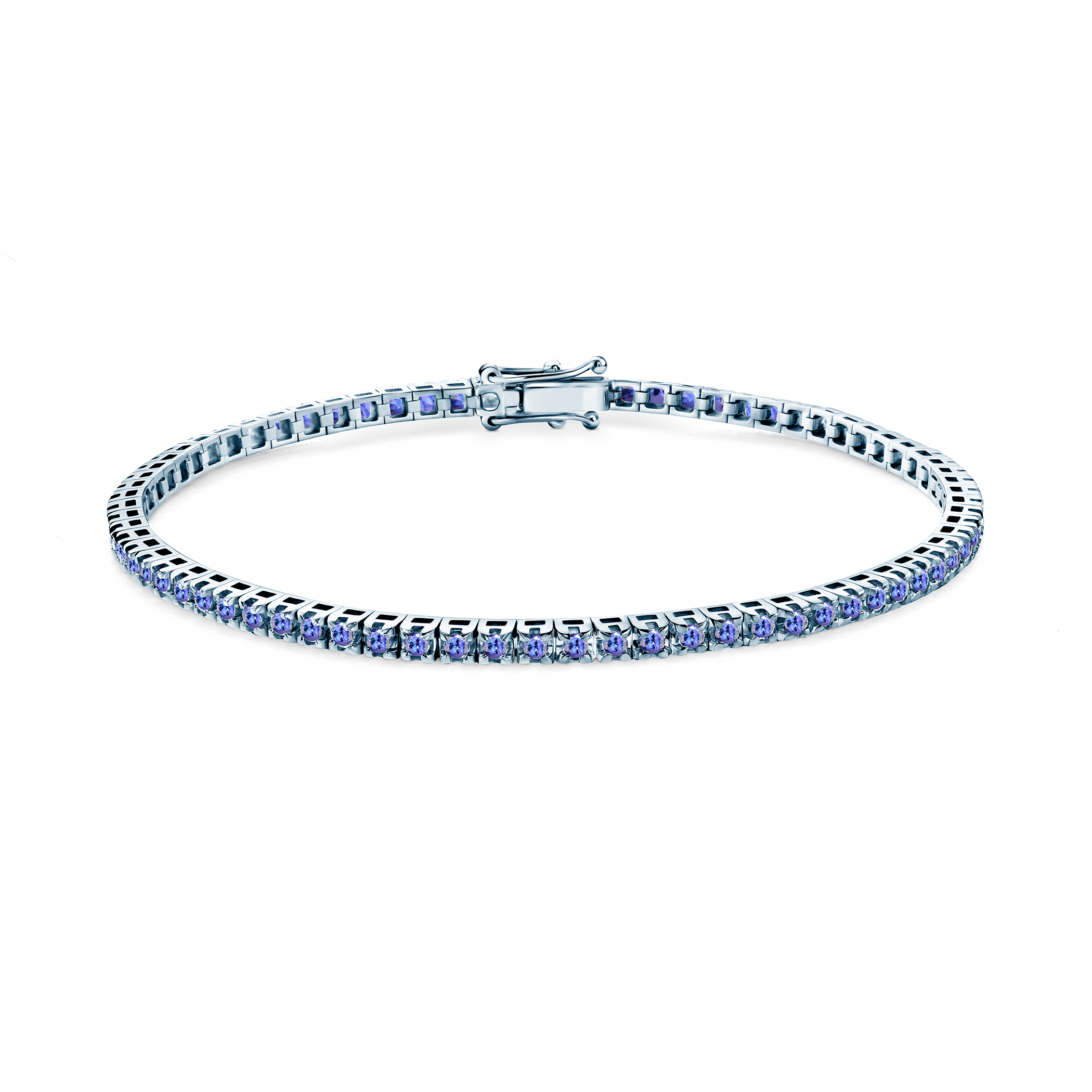 Luminy tennis bracelet 2.3 mm: white gold, tanzanites