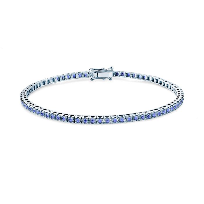 Luminy tennis bracelet 2.3 mm: white gold, tanzanites