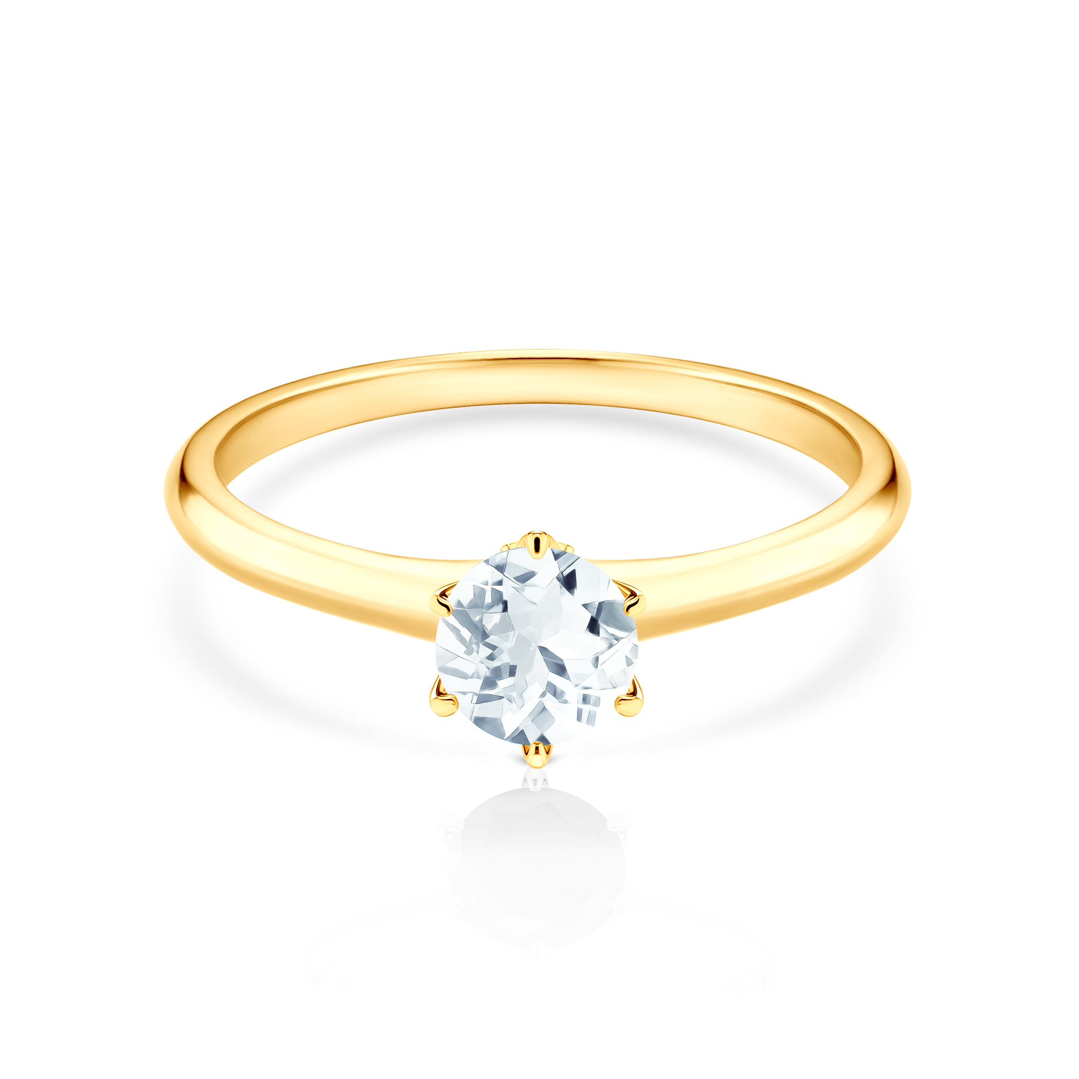 Pierścionek zaręczynowy The Journey: złoty, akwamaryn