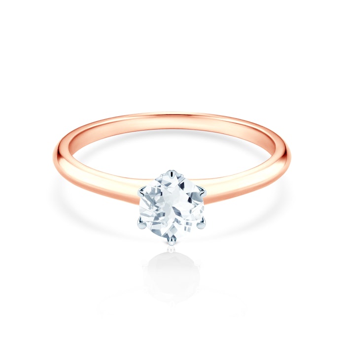 Zásnubný prsteň The Journey: dvojfarebné zlato, akvamarín