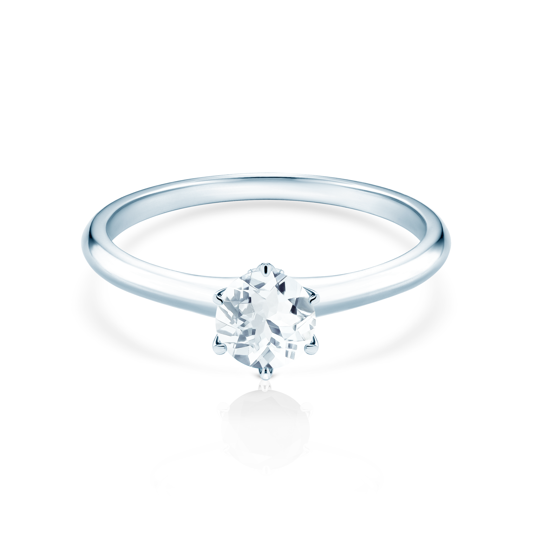 Pierścionek zaręczynowy The Journey: białe złoto, akwamaryn