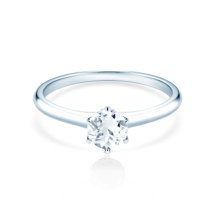 Zásnubný prsteň The Journey: biele zlato, akvamarín