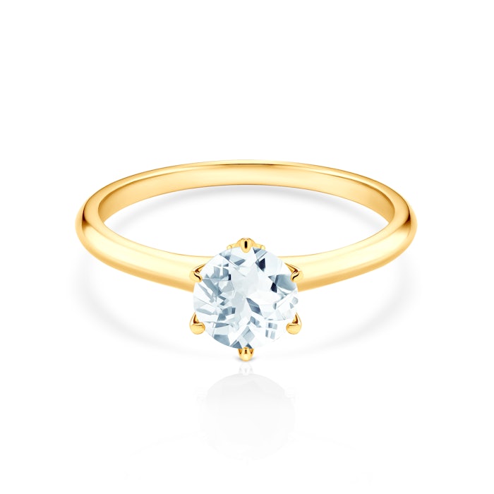 The Journey engagement ring: gold, aquamarine