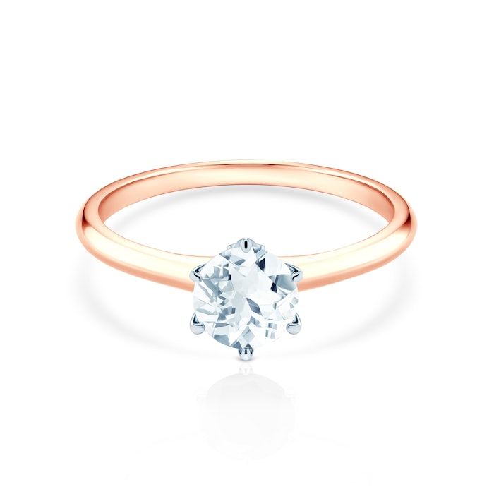 Zásnubný prsteň The Journey: dvojfarebné zlato, akvamarín