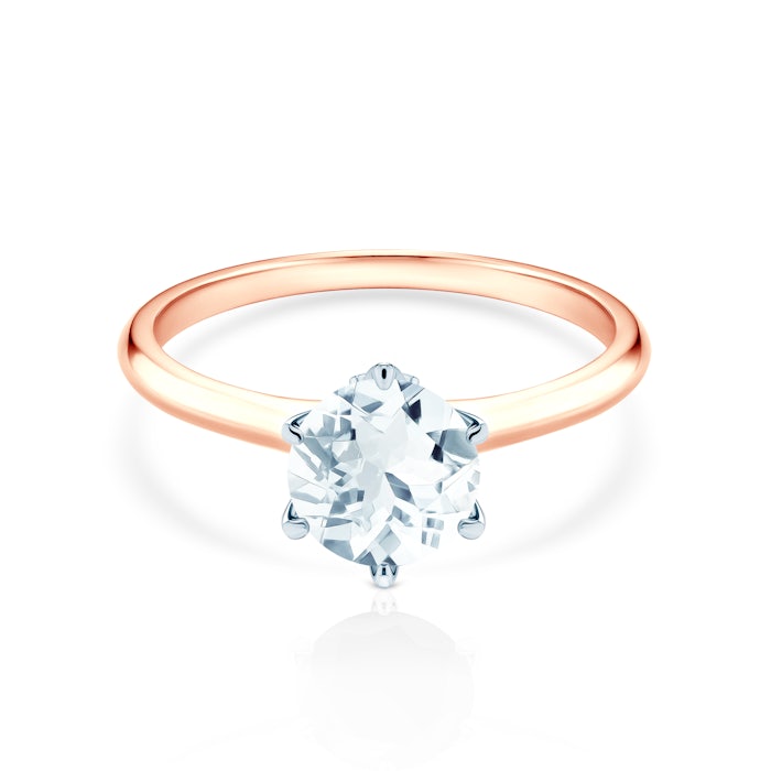 Zásnubný prsteň The Journey: dvojfarebné zlato, akvamarín