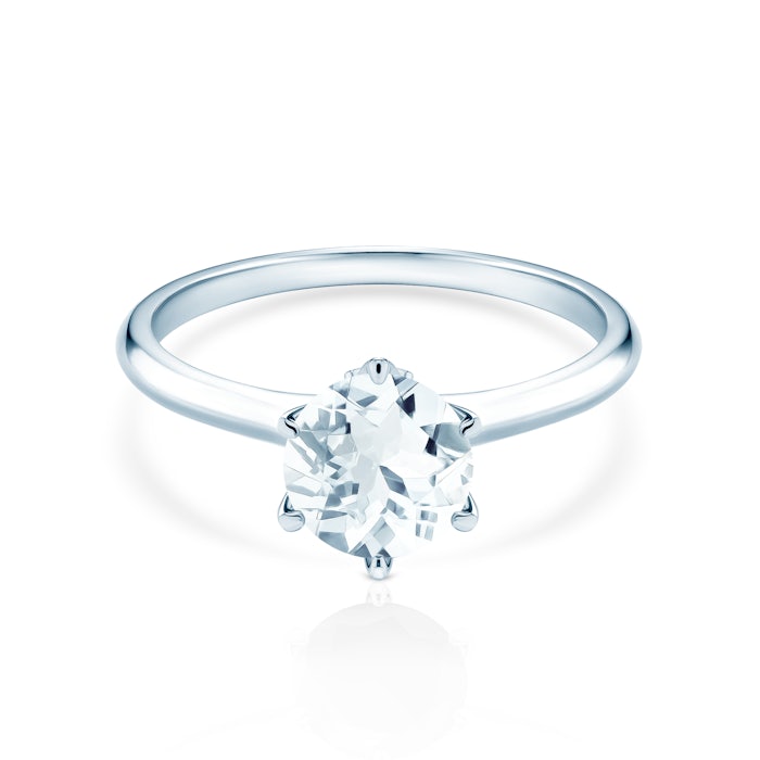 Zásnubný prsteň The Journey: biele zlato, akvamarín