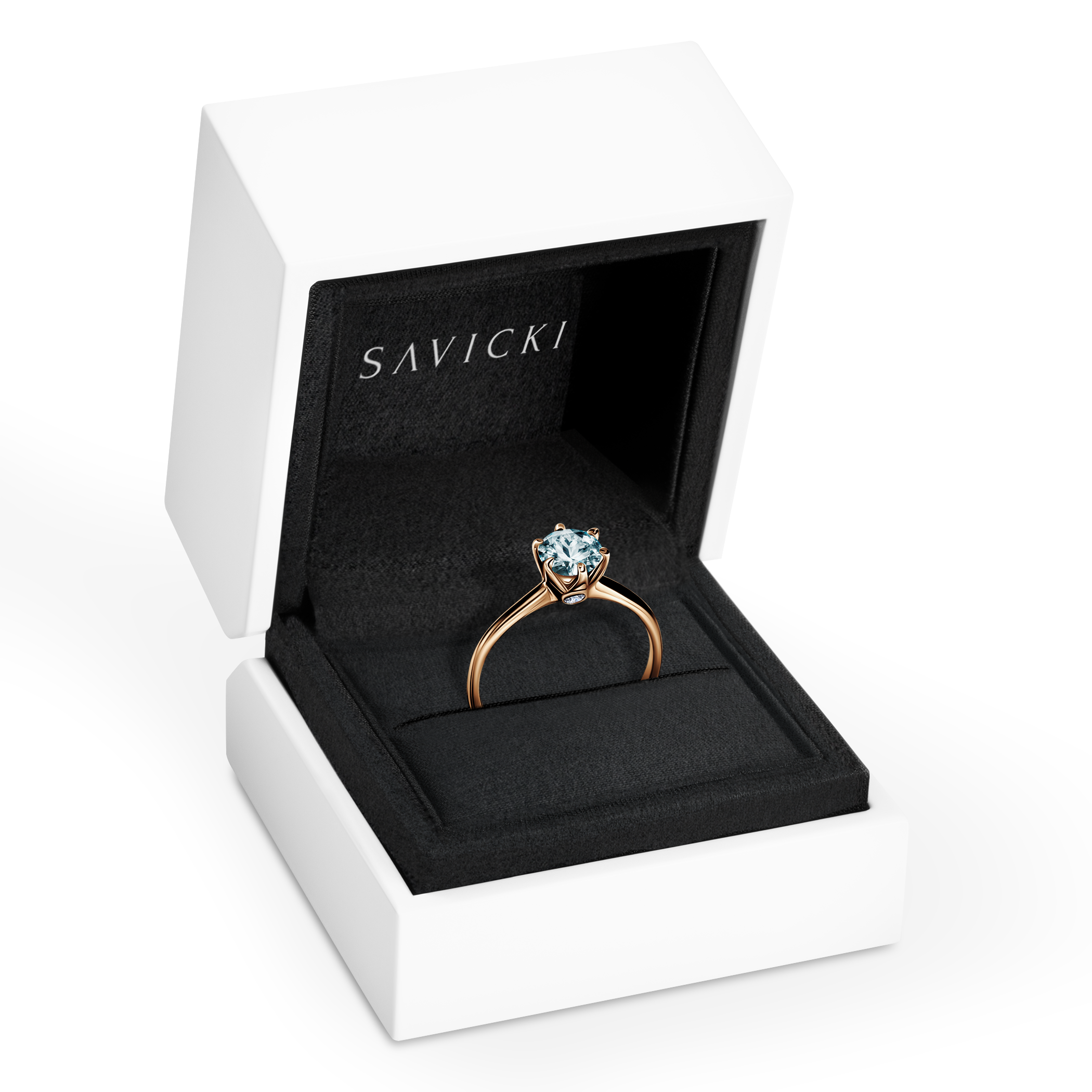 Dream engagement ring: gold, aquamarine (DR-AKW-TAN-Z) SAVICKI 1976