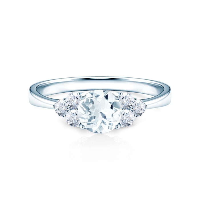 Pierścionek zaręczynowy Fairytale: białe złoto, akwamaryn