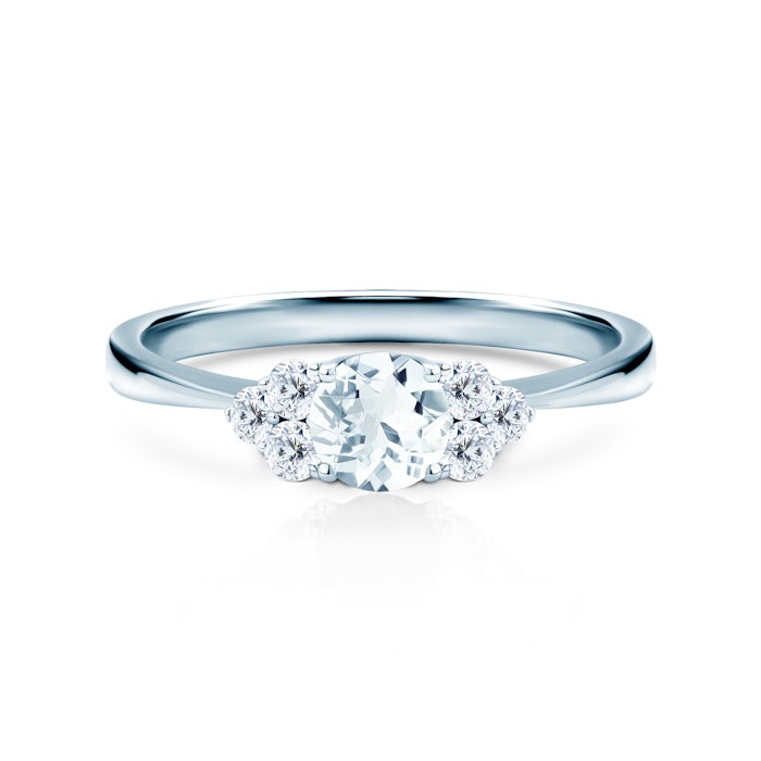 Fairytale Engagement Ring: white gold, aquamarine