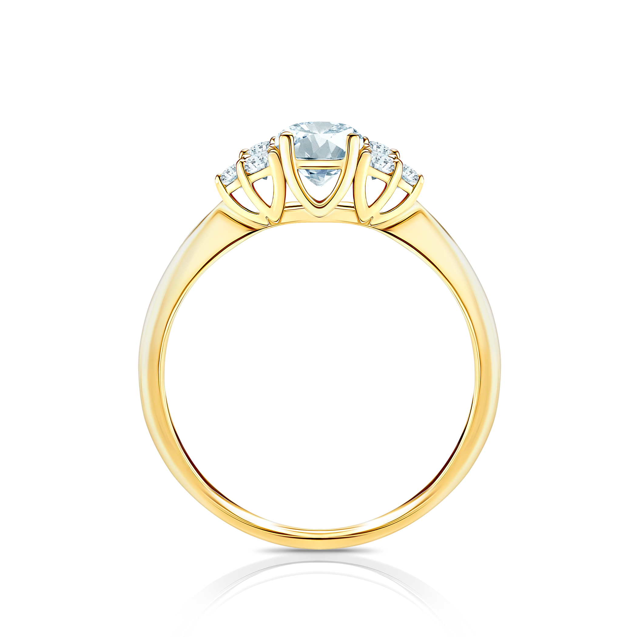 Pierścionek zaręczynowy Fairytale: złoty, akwamaryn