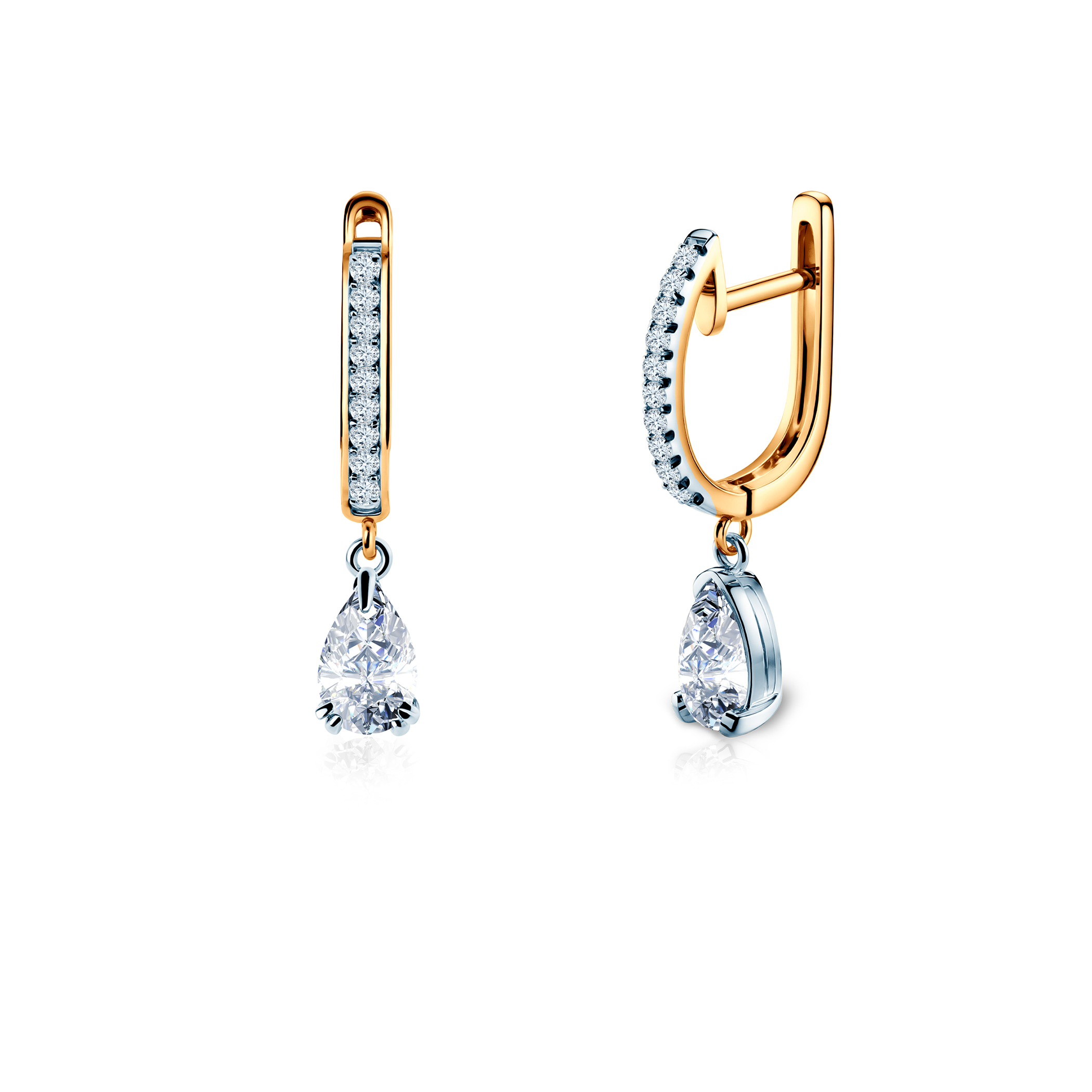 Kolczyki Savicki: dwukolorowe złoto, diamenty laboratoryjne