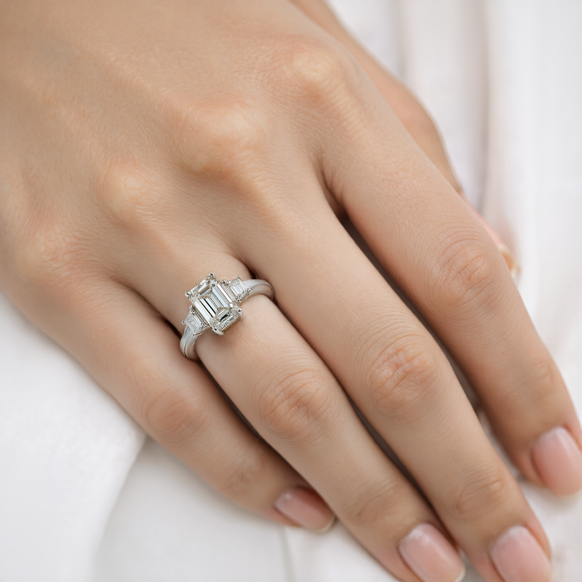 Pierścionek Savicki: białe złoto, diamenty laboratoryjne - 5