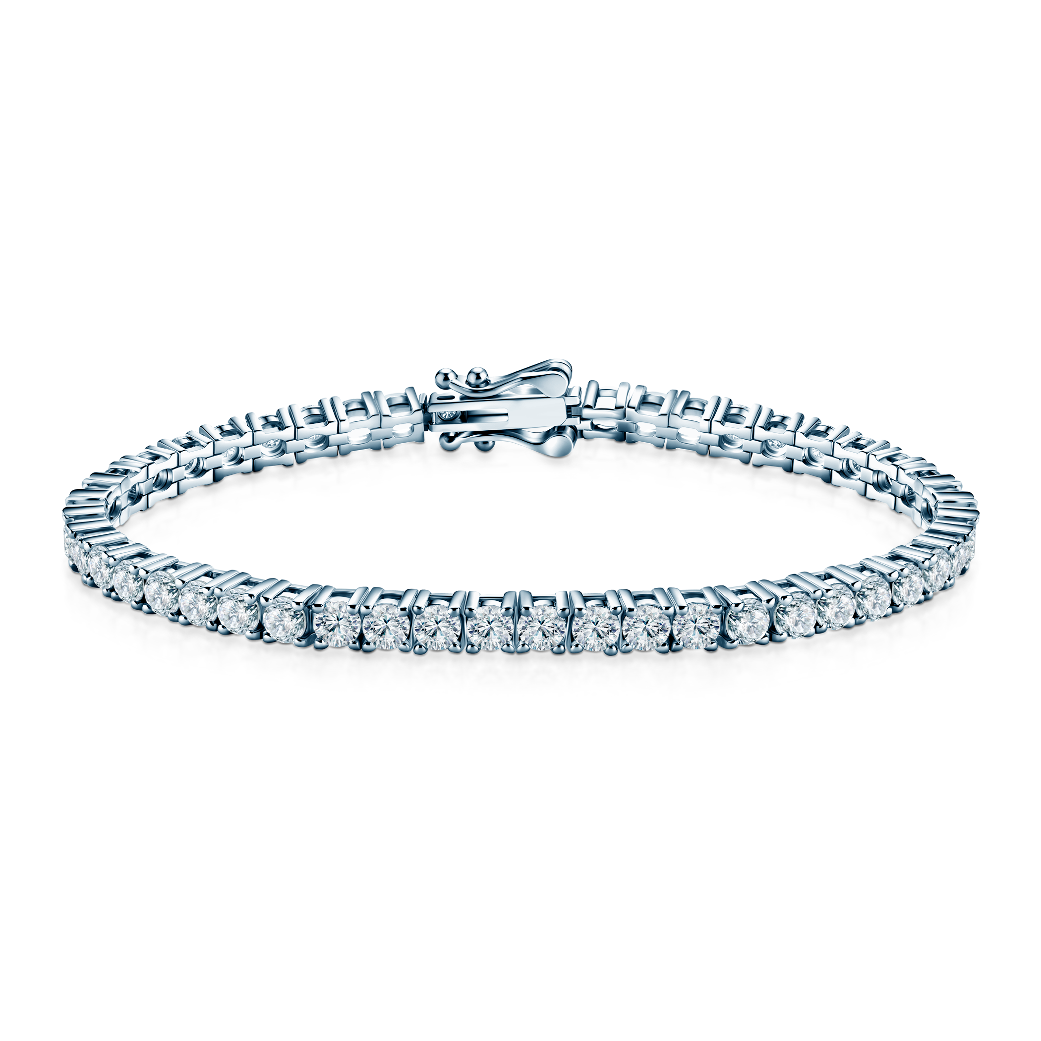 Luminy tennis bracelet 3.4 mm: silver, moissanites