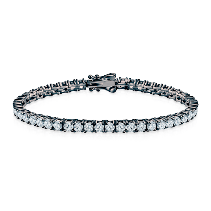 Bransoletka tenisowa Luminy 3,4mm: czarne srebro, moissanity