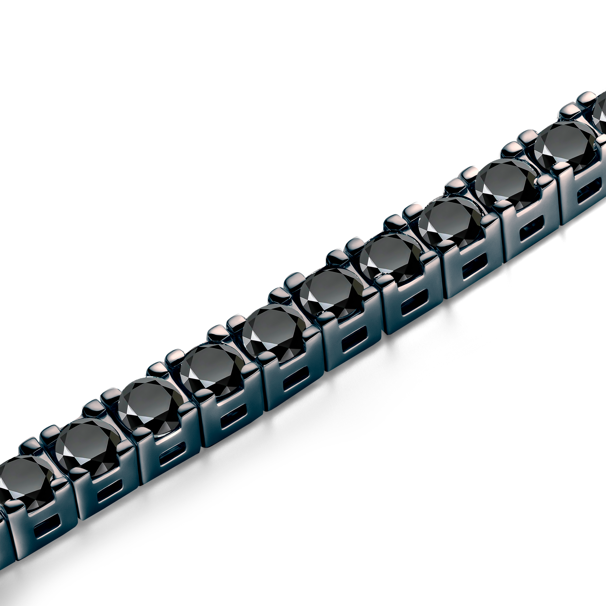 Tennisarmband Luminy 2,2 mm: schwarzes Silber, schwarze Moissanite