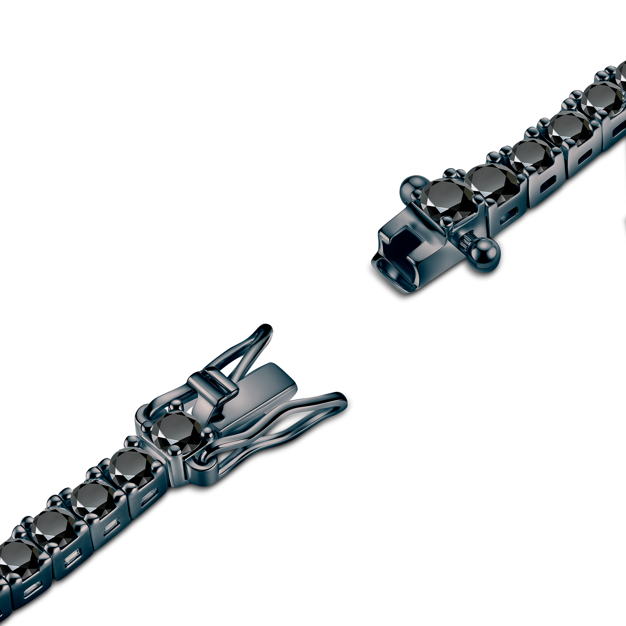 Tennisarmband Luminy 2,2 mm: schwarzes Silber, schwarze Moissanite