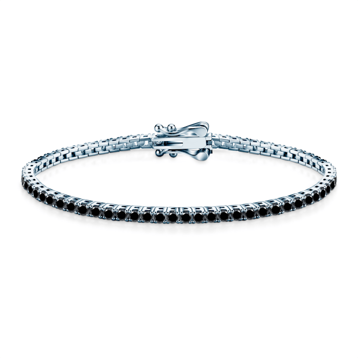 Luminy tennis bracelet 2.2 mm: silver, black moissanites