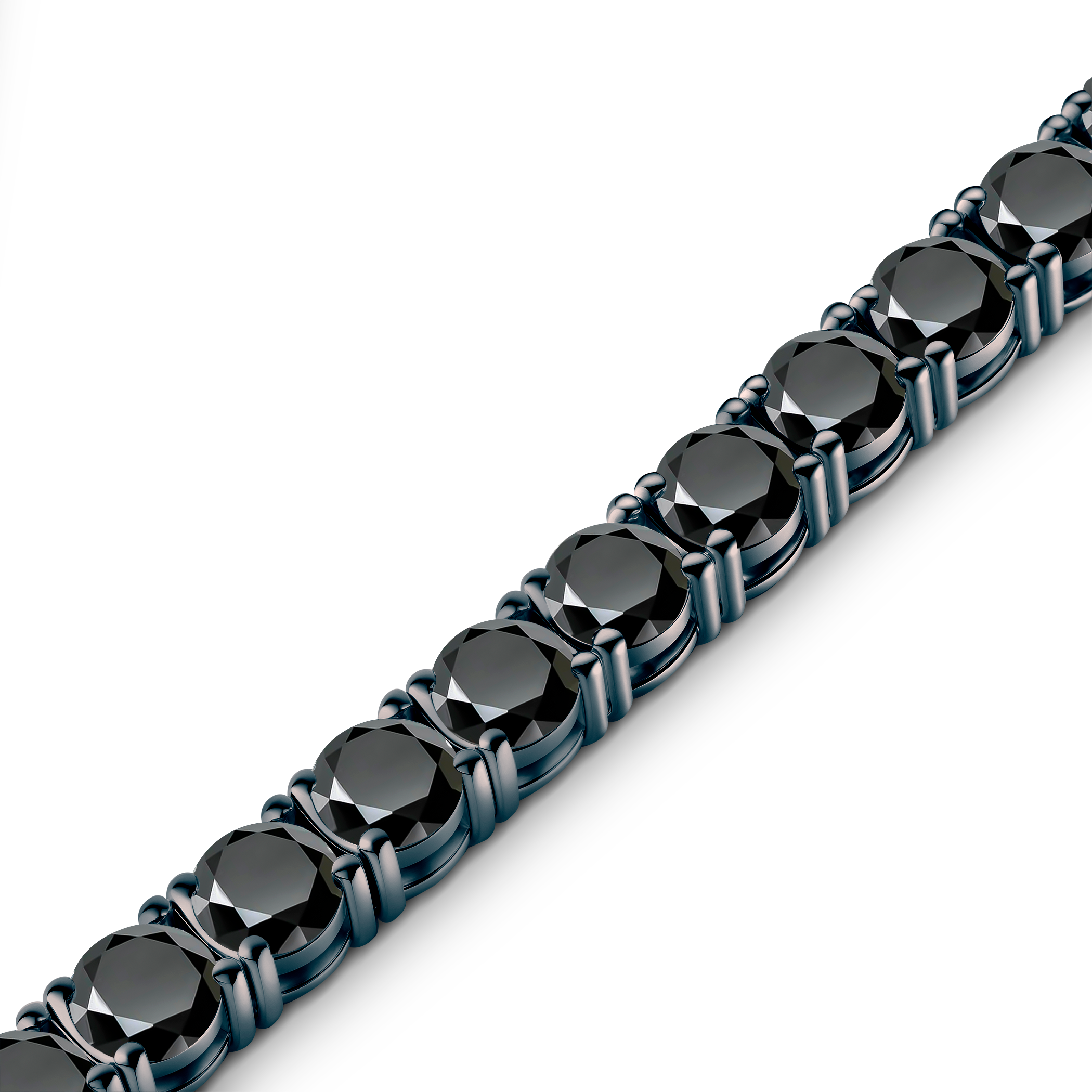 Tennisarmband Luminy 4,1 mm: schwarzes Silber, schwarze Moissanite