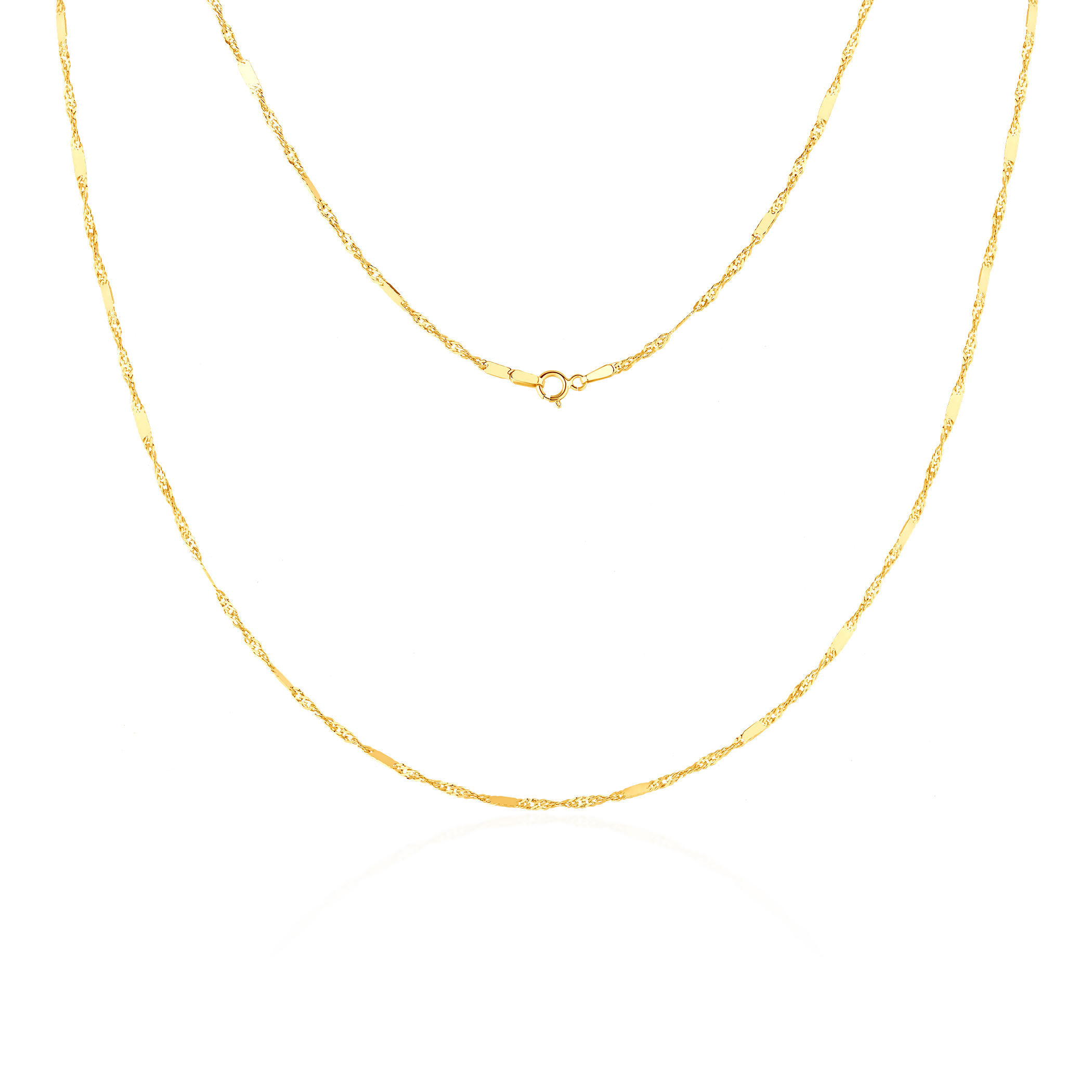 Kette Savicki 1,5 mm: Gold 585, Singapurkette mit Plättchen