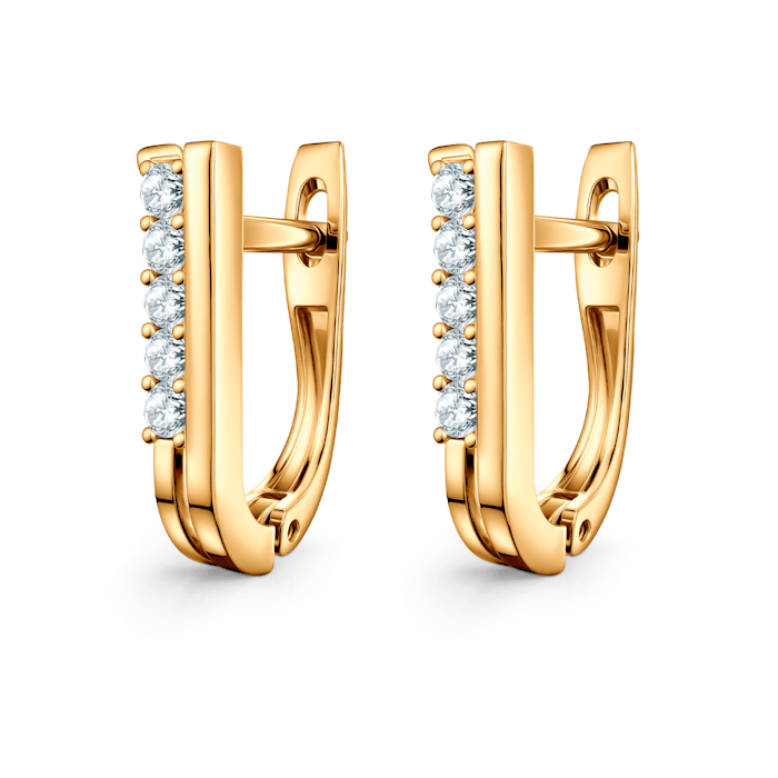 Kolczyki Share Your Love: złote, diamenty 