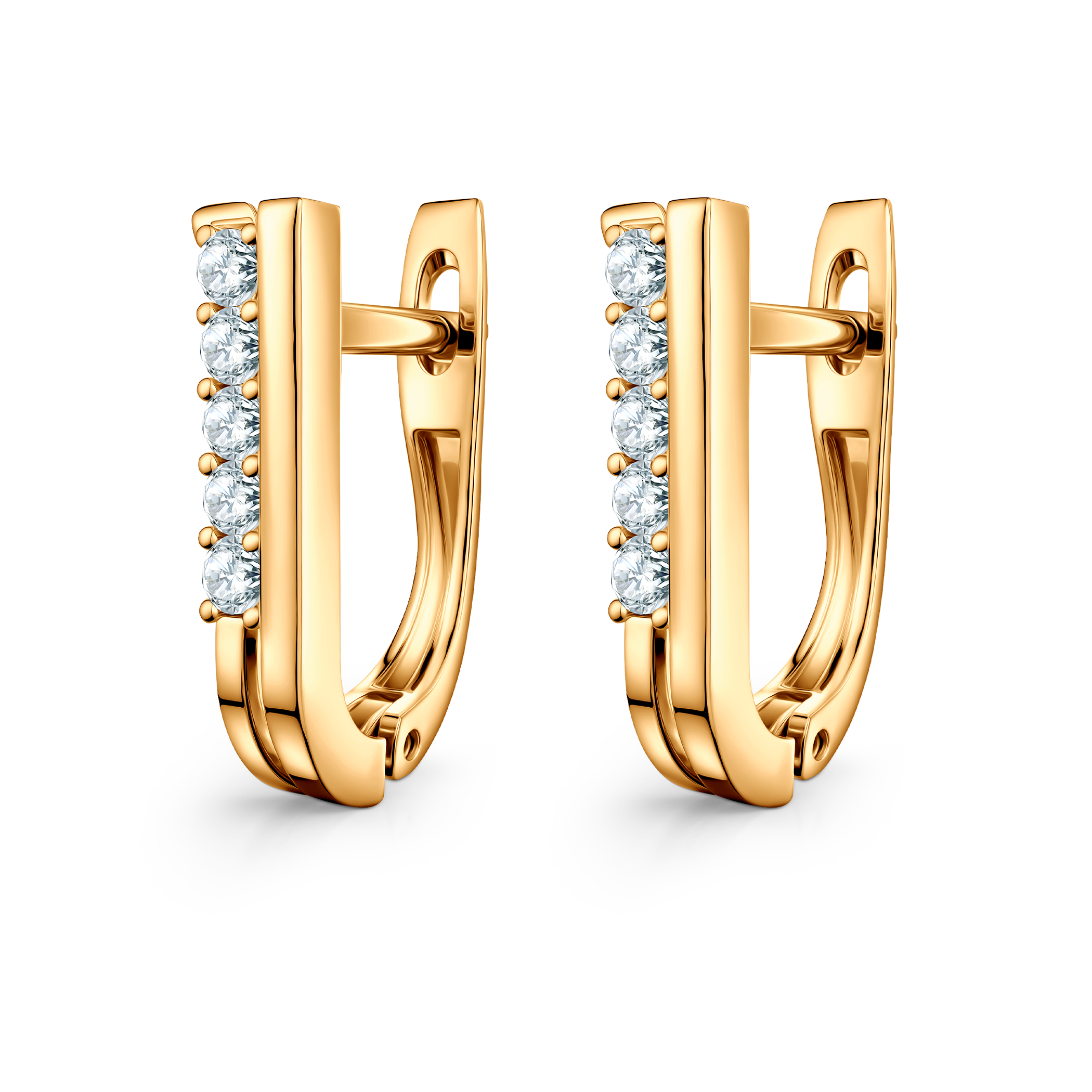 Kolczyki Share Your Love: złote, diamenty 