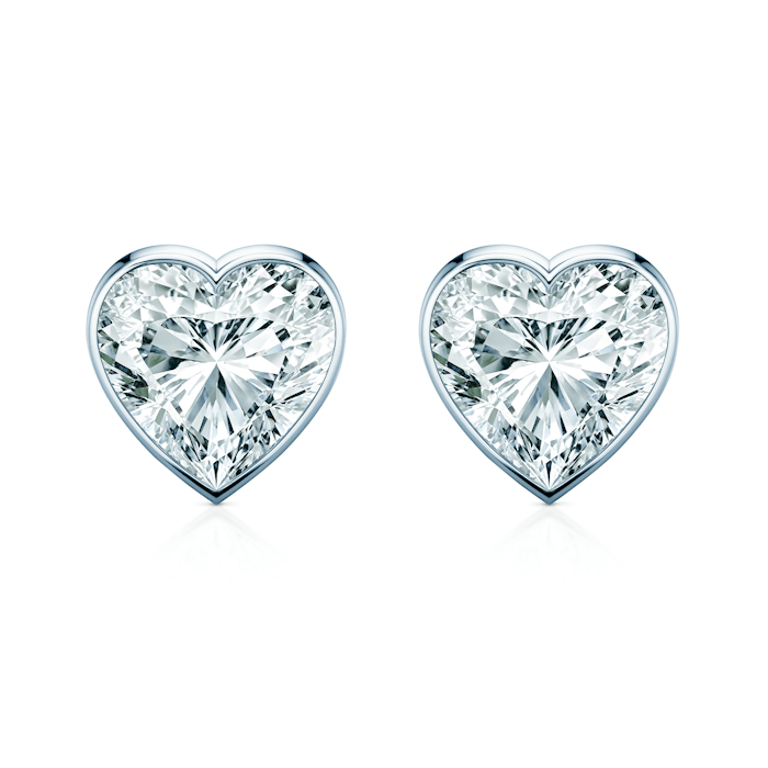 Kolczyki Pure: białe złoto, diamenty laboratoryjny w szlifie serce